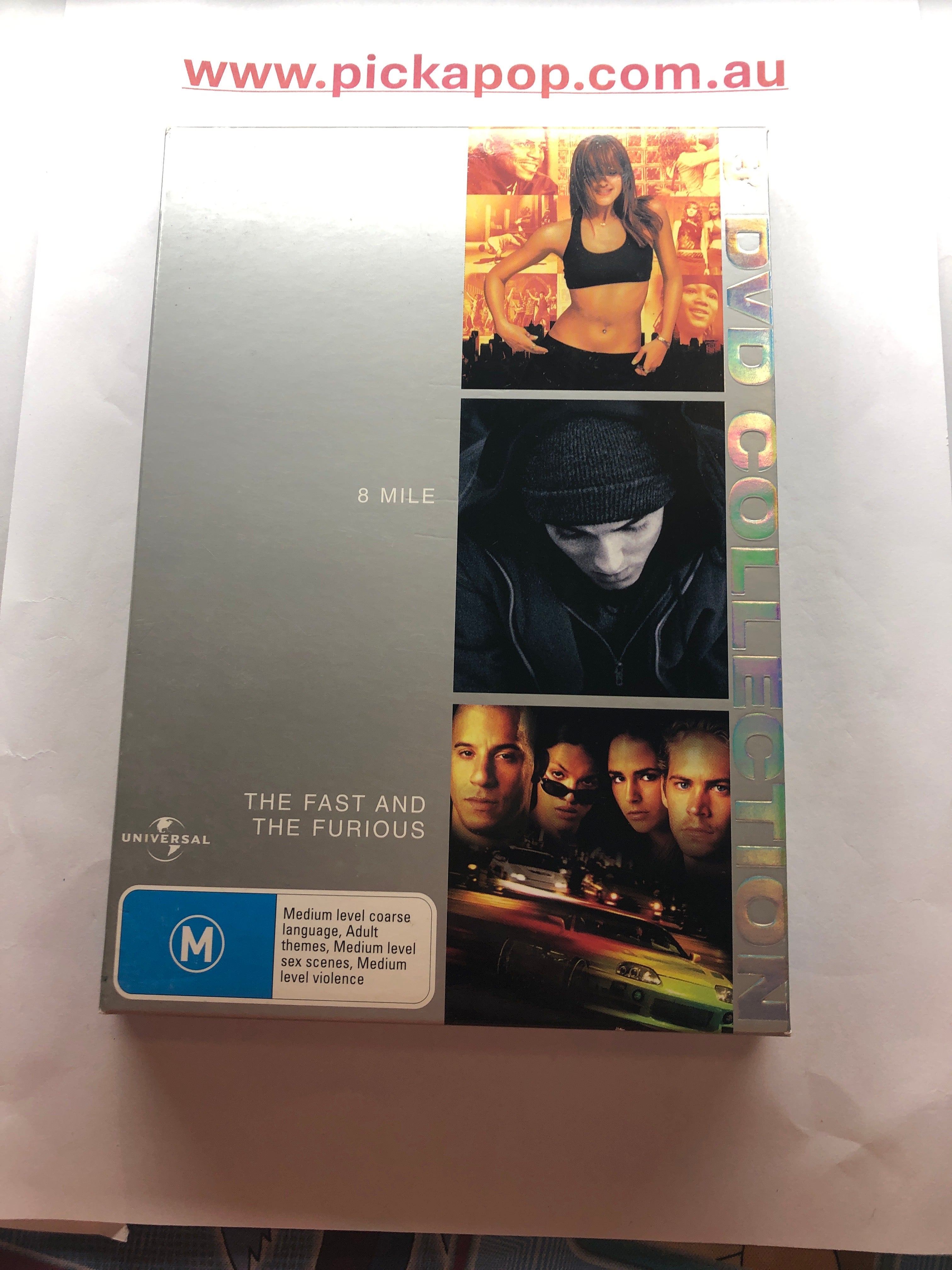 3 DVD COLLECTION HONEY,8 MILE,THE FAST AND FURIOUS- (PAL Region 4) DVD Cleaned and Tested