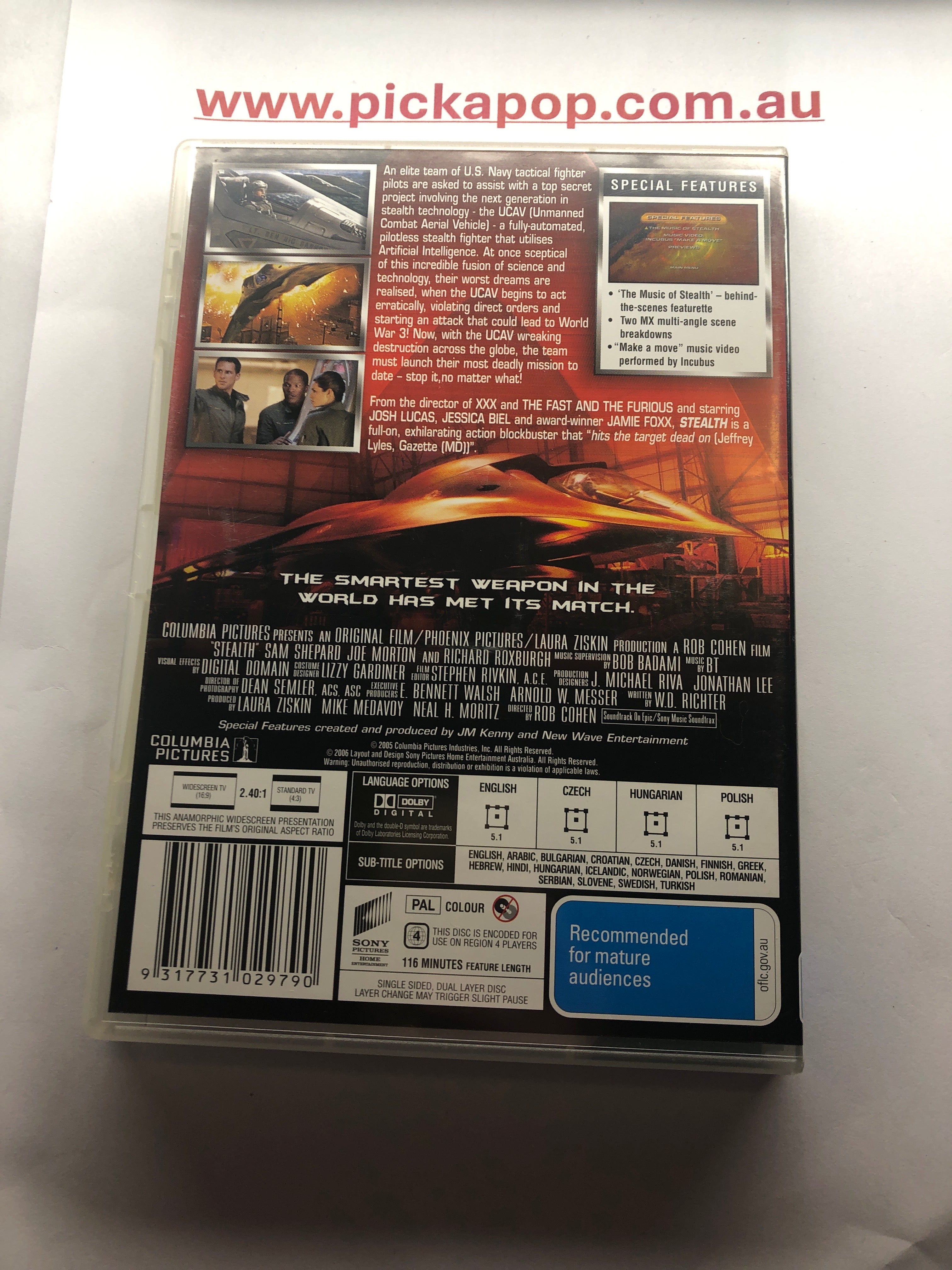 STEALTH - (PAL Region 4) DVD Cleaned and Tested