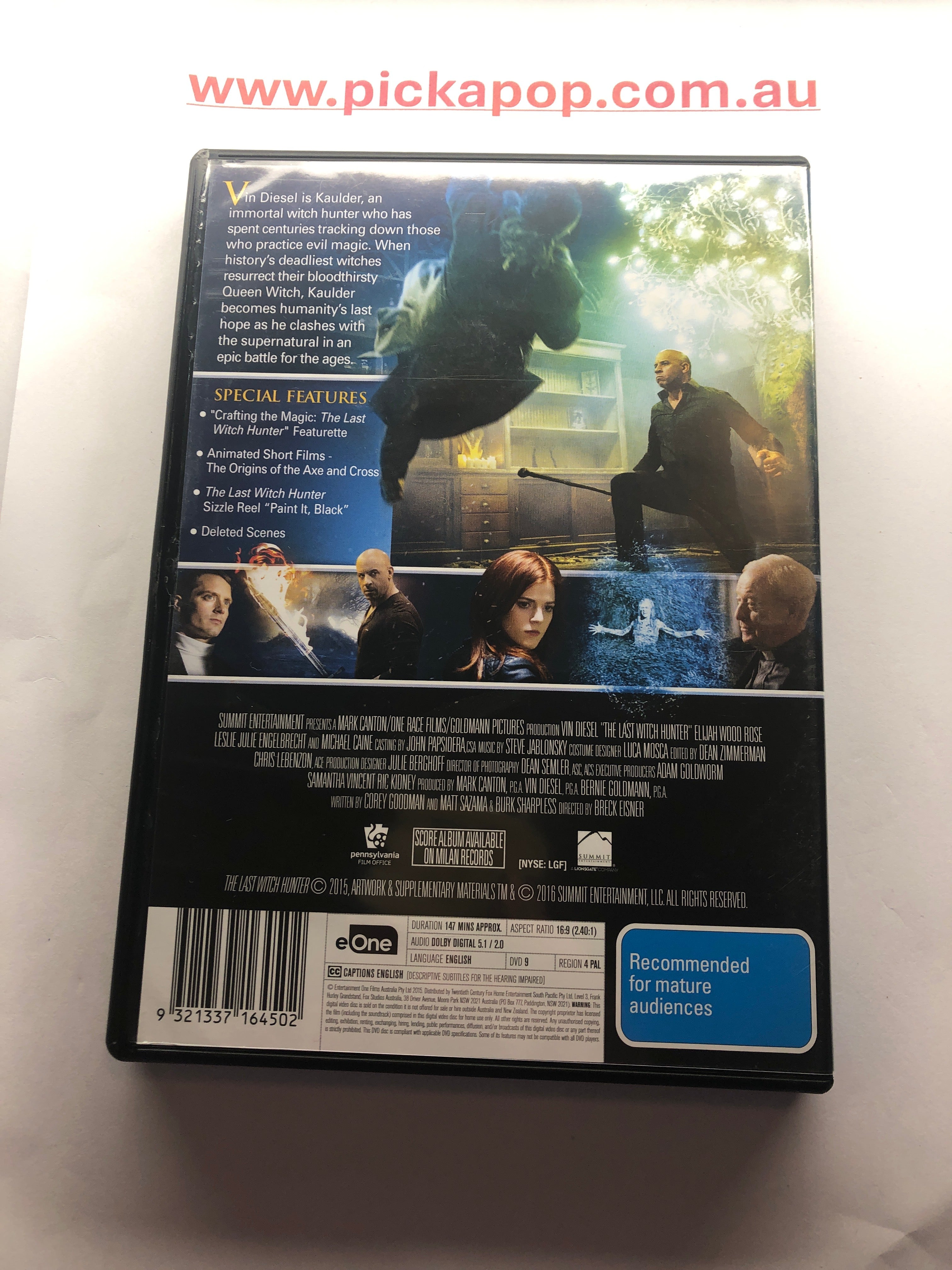 THE LAST WITCH HUNTER - (PAL Region 4) DVD Cleaned and Tested