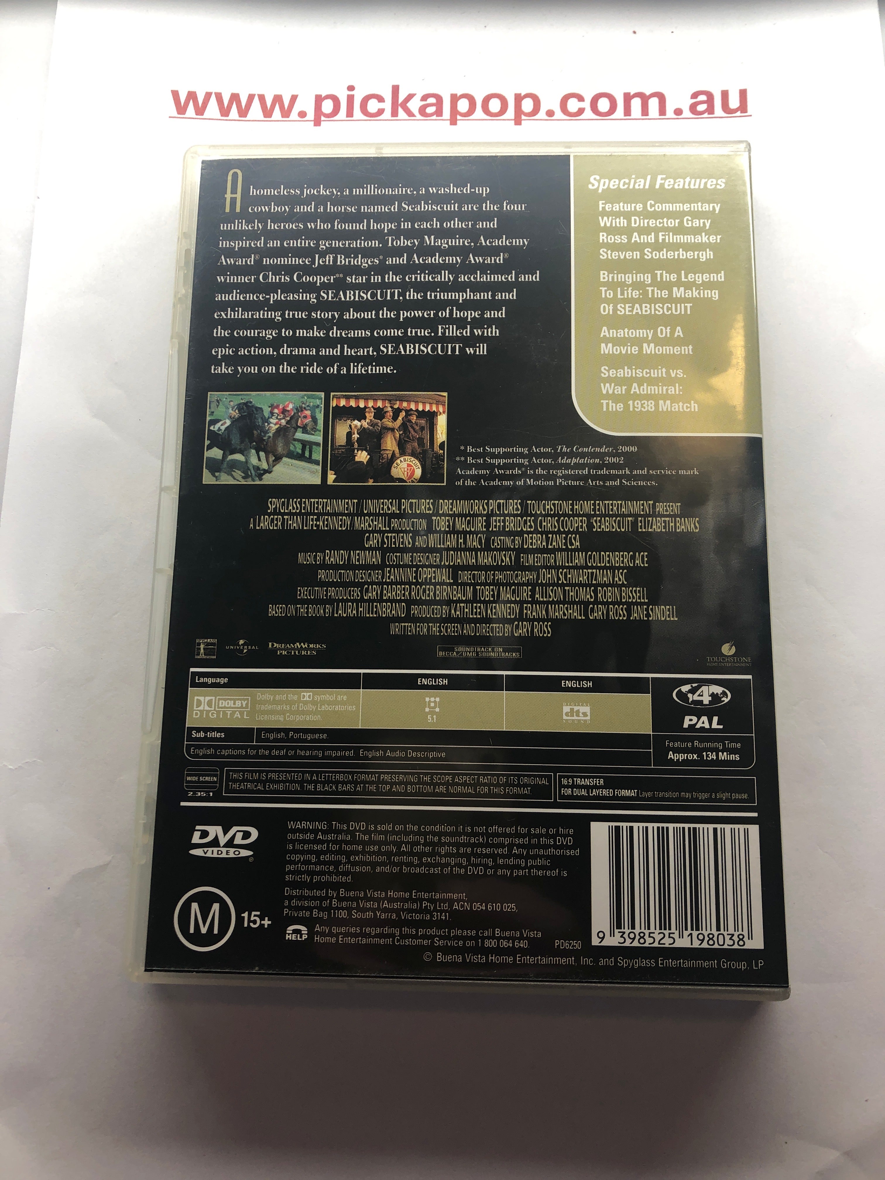 SEABISCUIT - (PAL Region 4) DVD Cleaned and Tested
