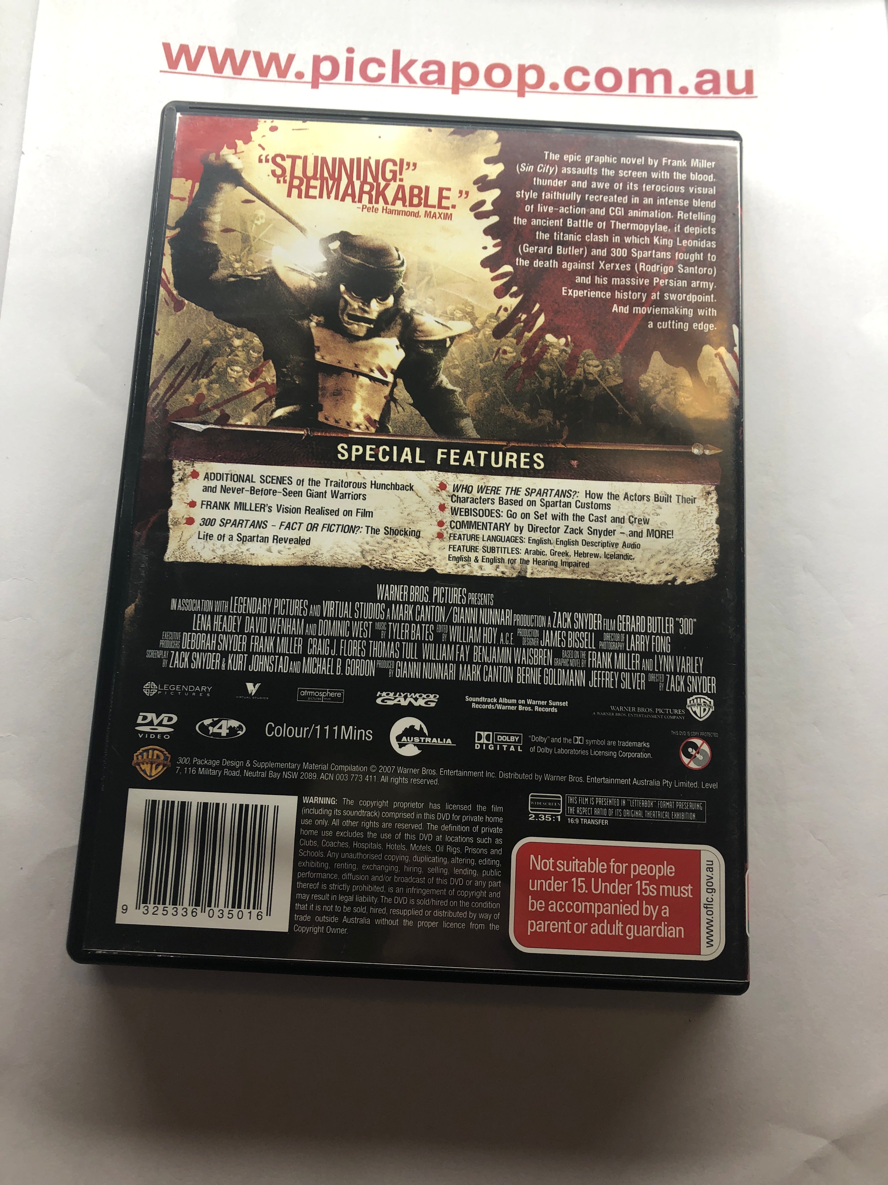 300 Two Disc Special Edition - (PAL Region 4) DVD Cleaned and Tested