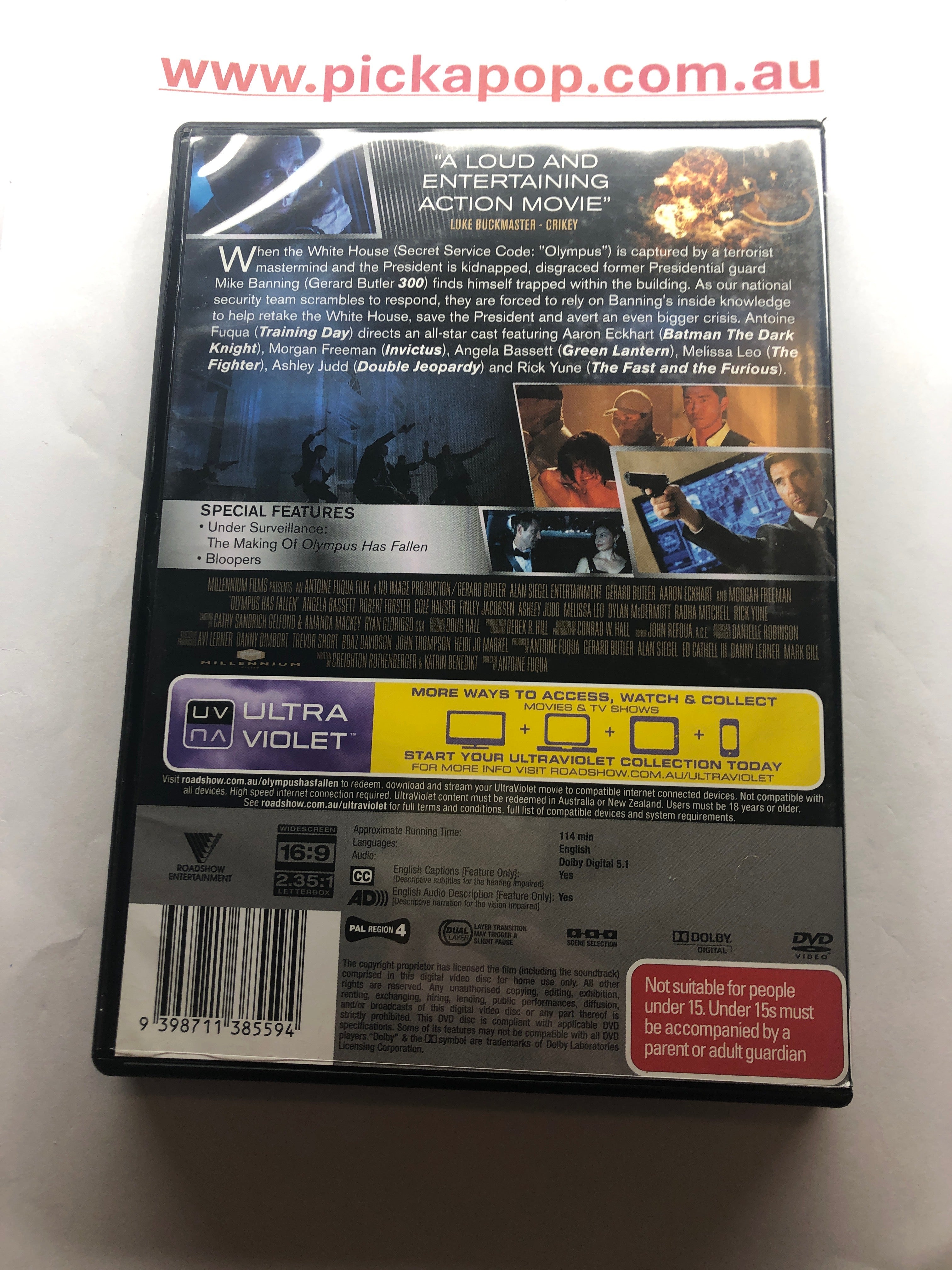 OLYMPUS HAS FALLEN ULTRAVIOLET - (PAL Region 4) DVD Cleaned and Tested