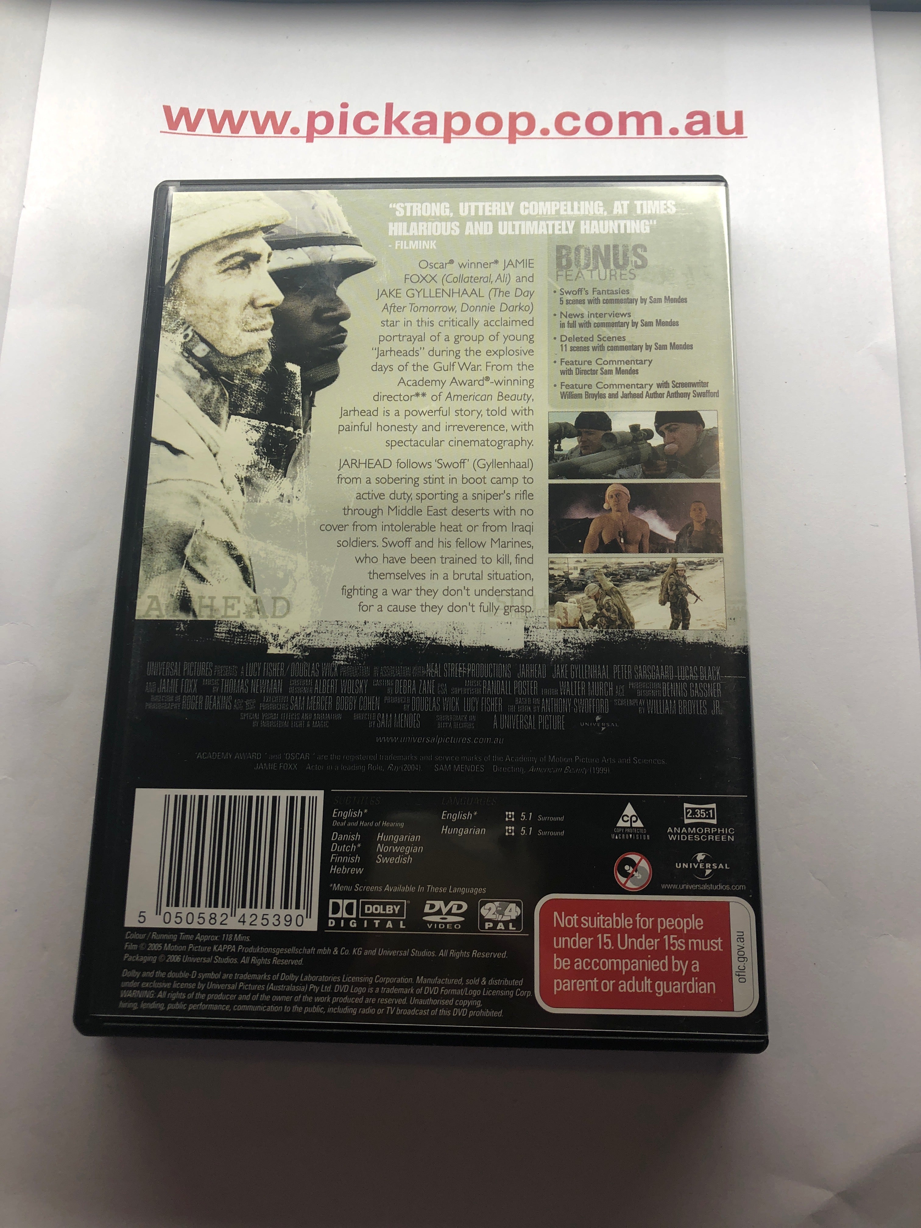 JARHEAD - (PAL Region 4) DVD Cleaned and Tested