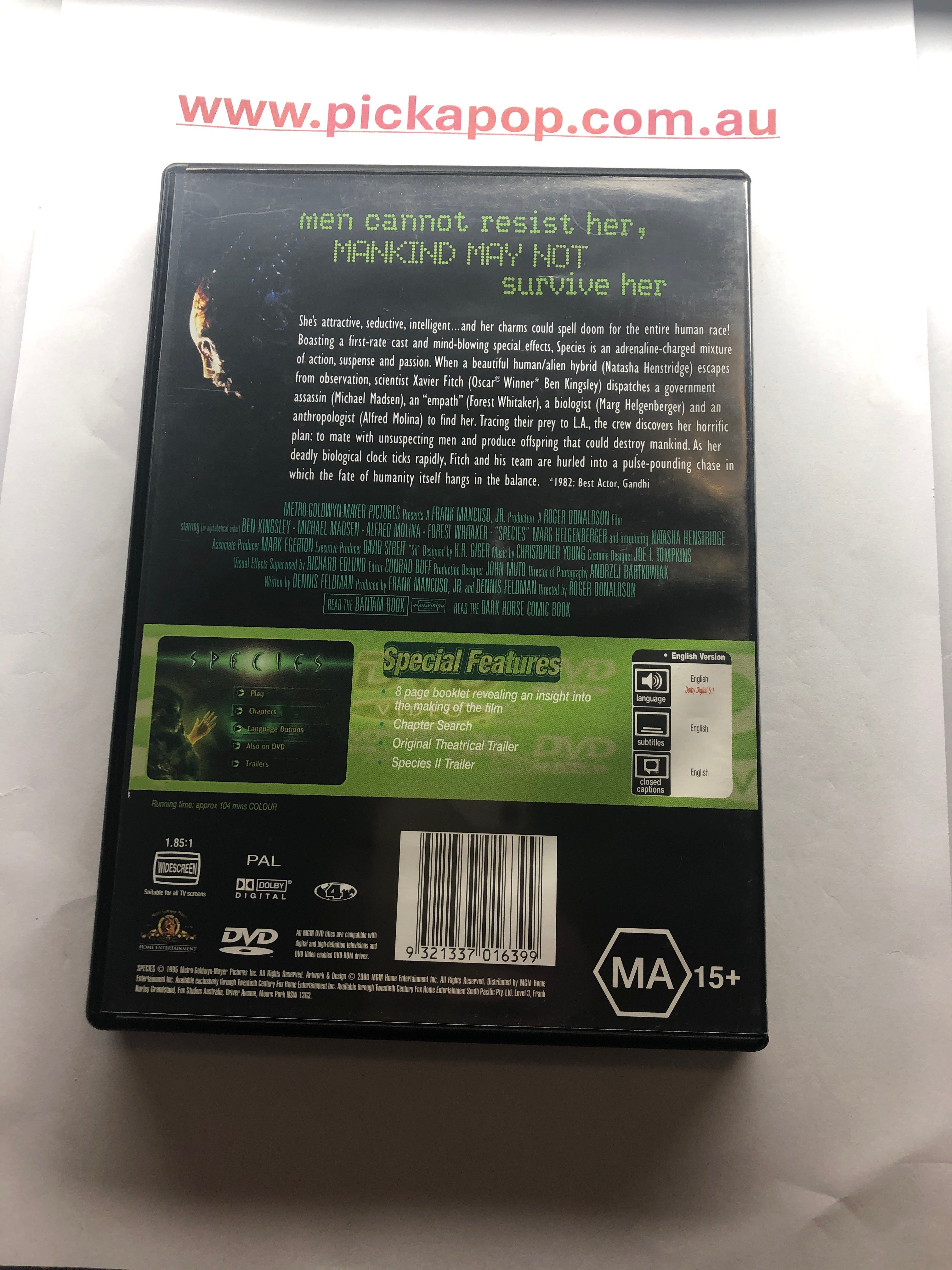 SPECIES - (PAL Region 4) DVD Cleaned and Tested