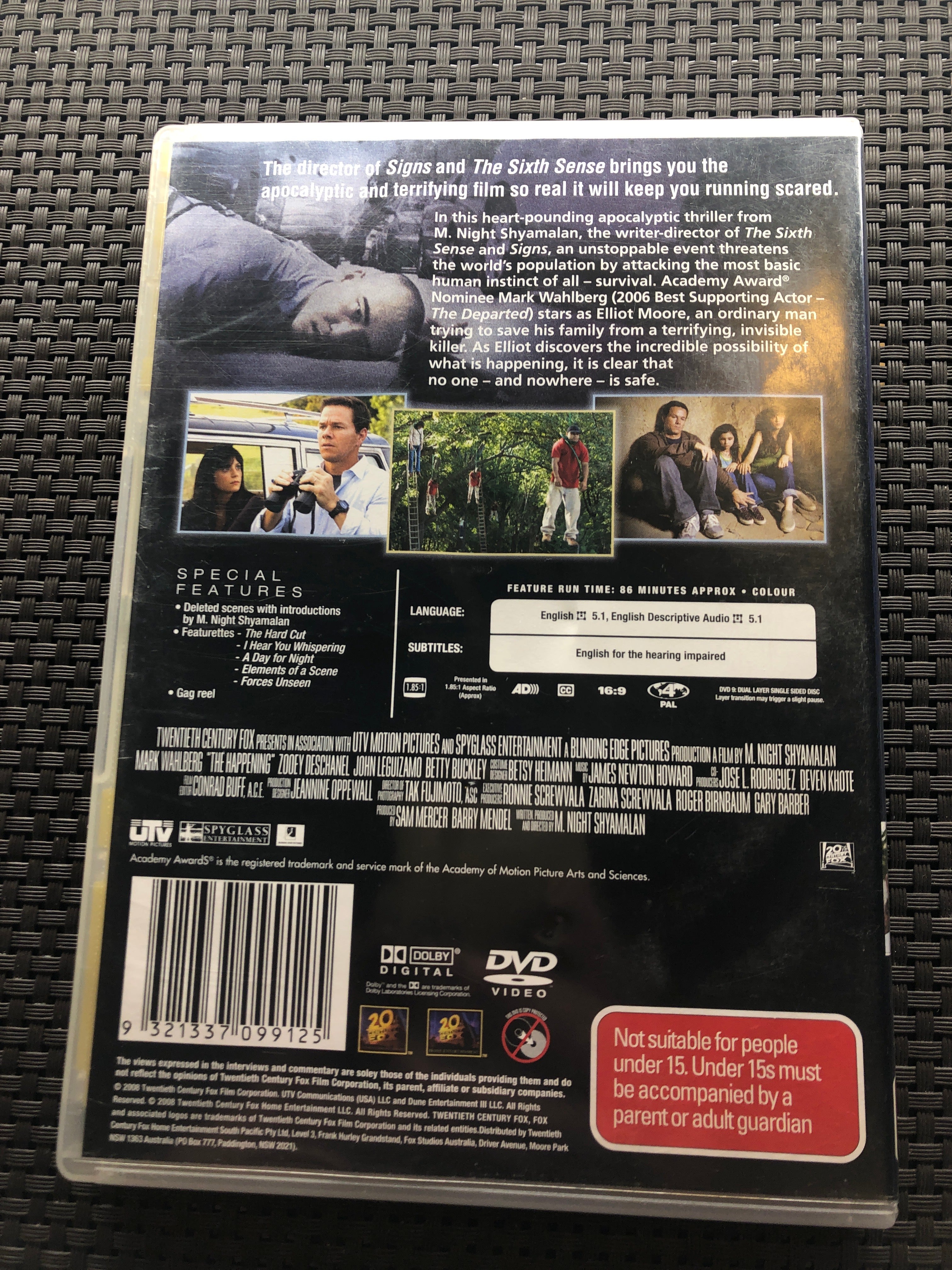 THE HAPPENING - (PAL Region 4) DVD Cleaned and Tested