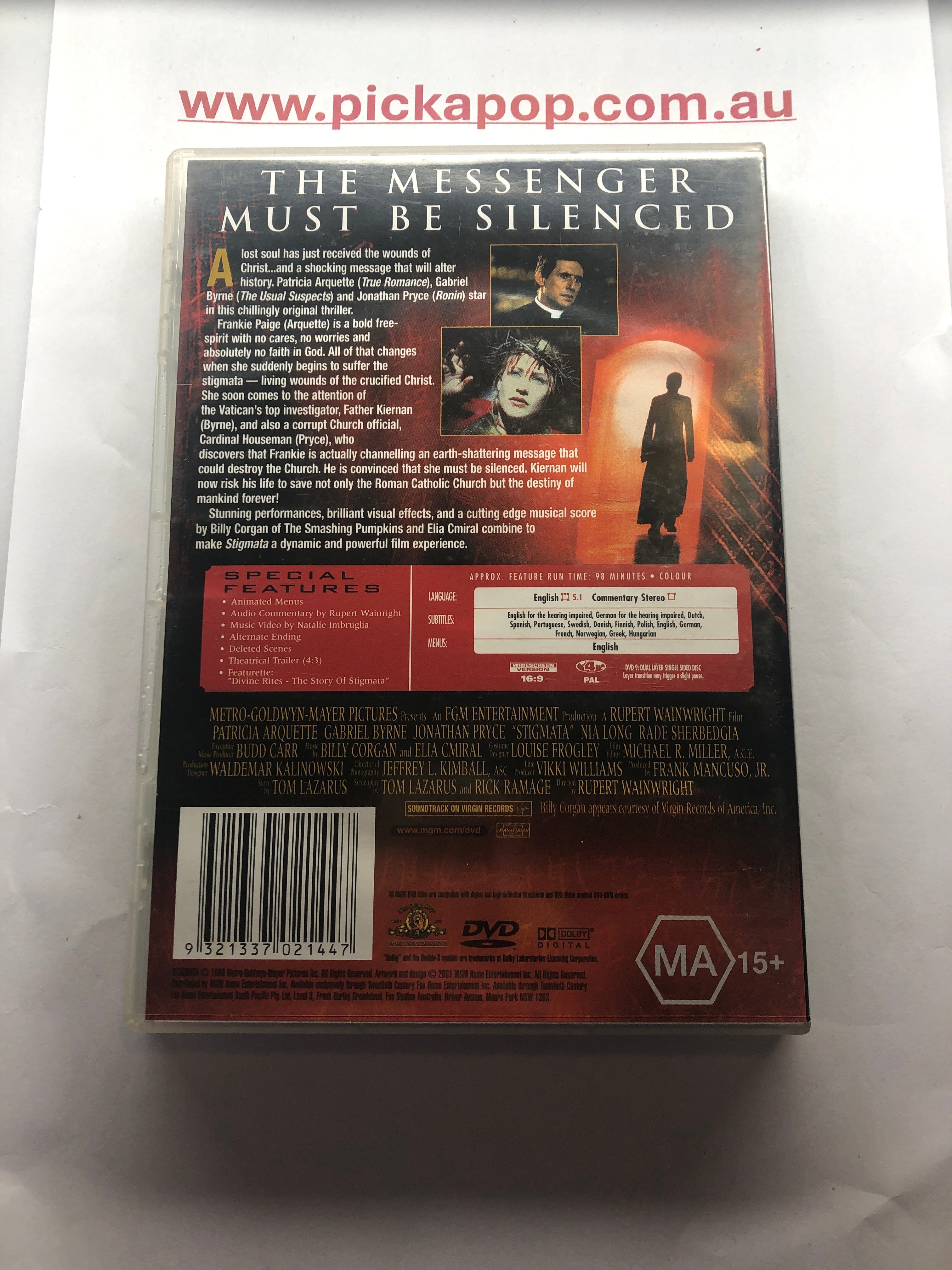 STIGMATA - (PAL Region 4) DVD Cleaned and Tested