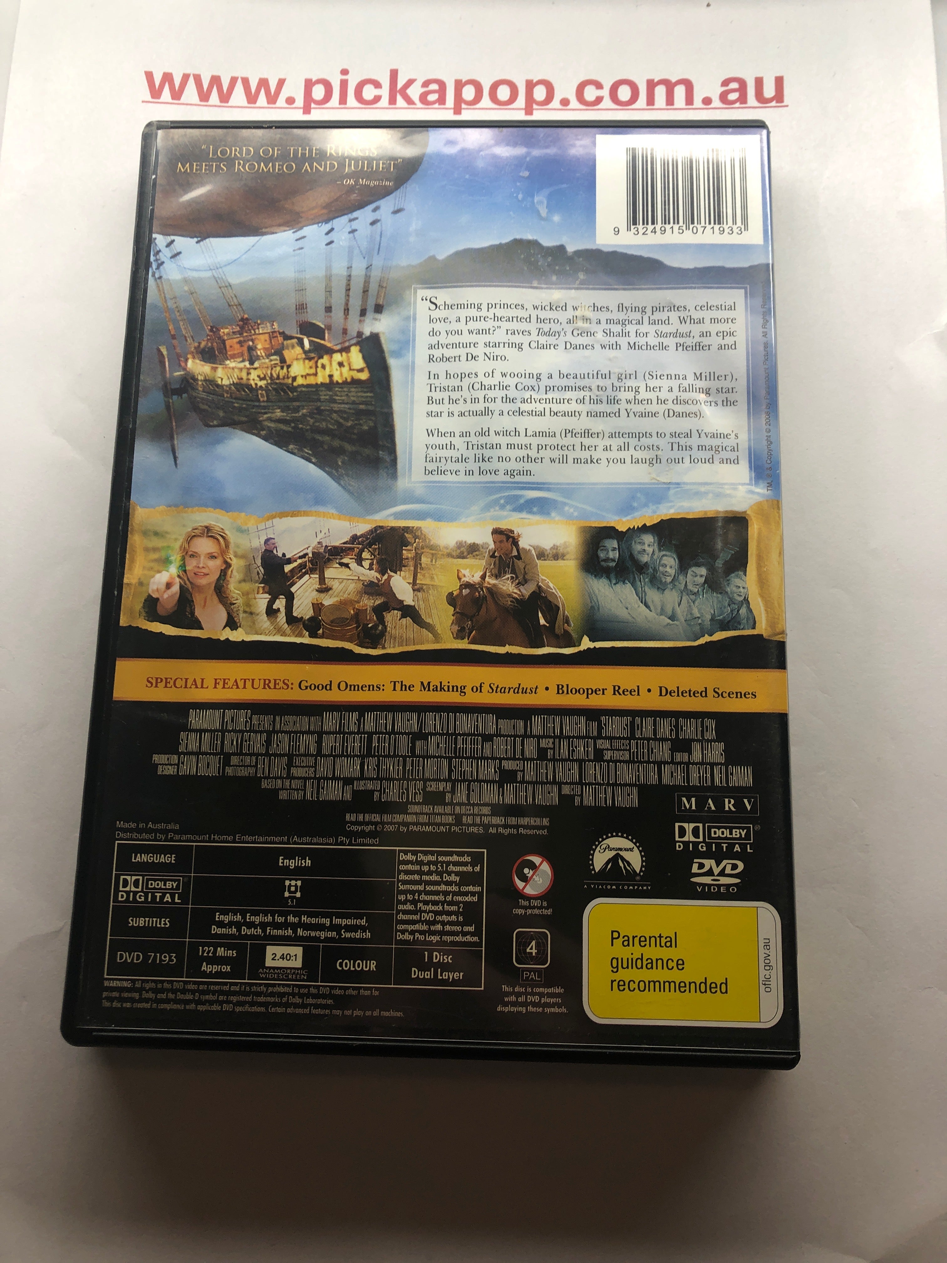 STARDUST - (PAL Region 4) DVD Cleaned and Tested