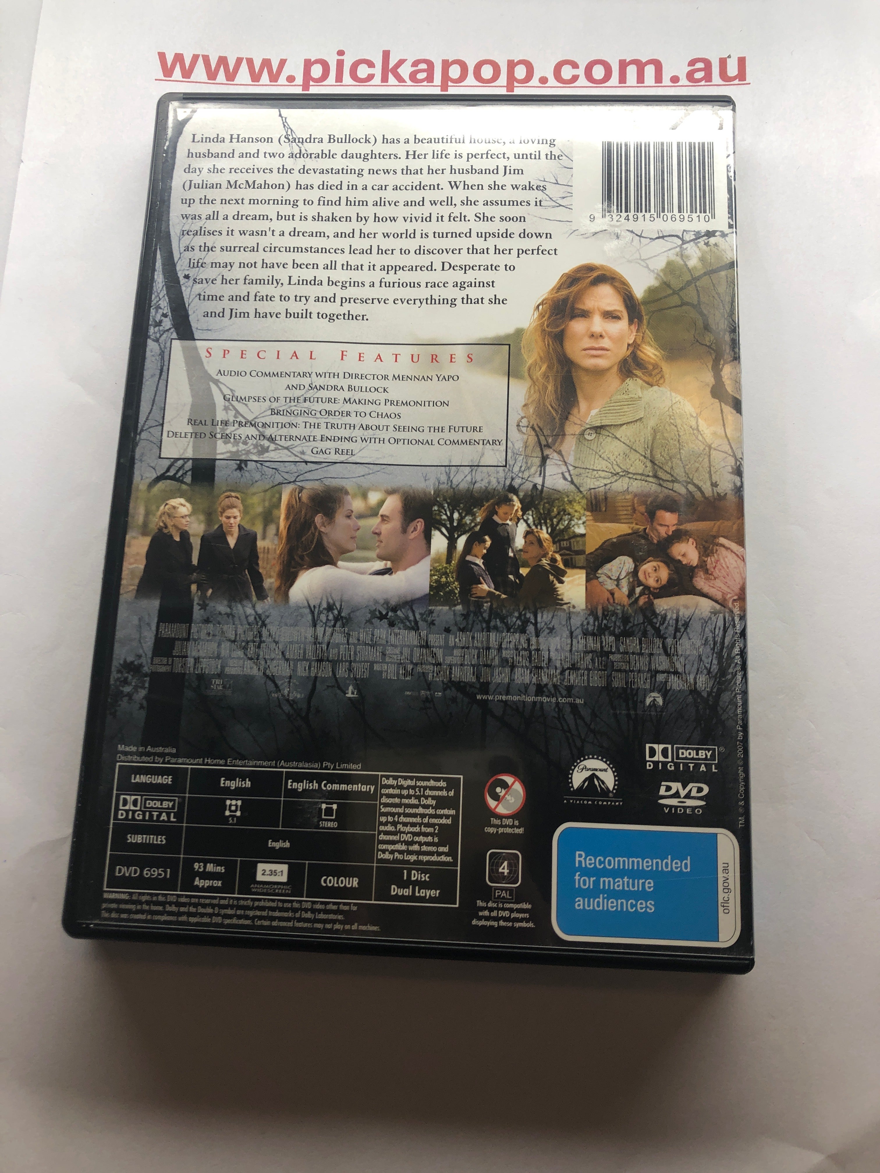 PREMONITION - (PAL Region 4) DVD Cleaned and Tested