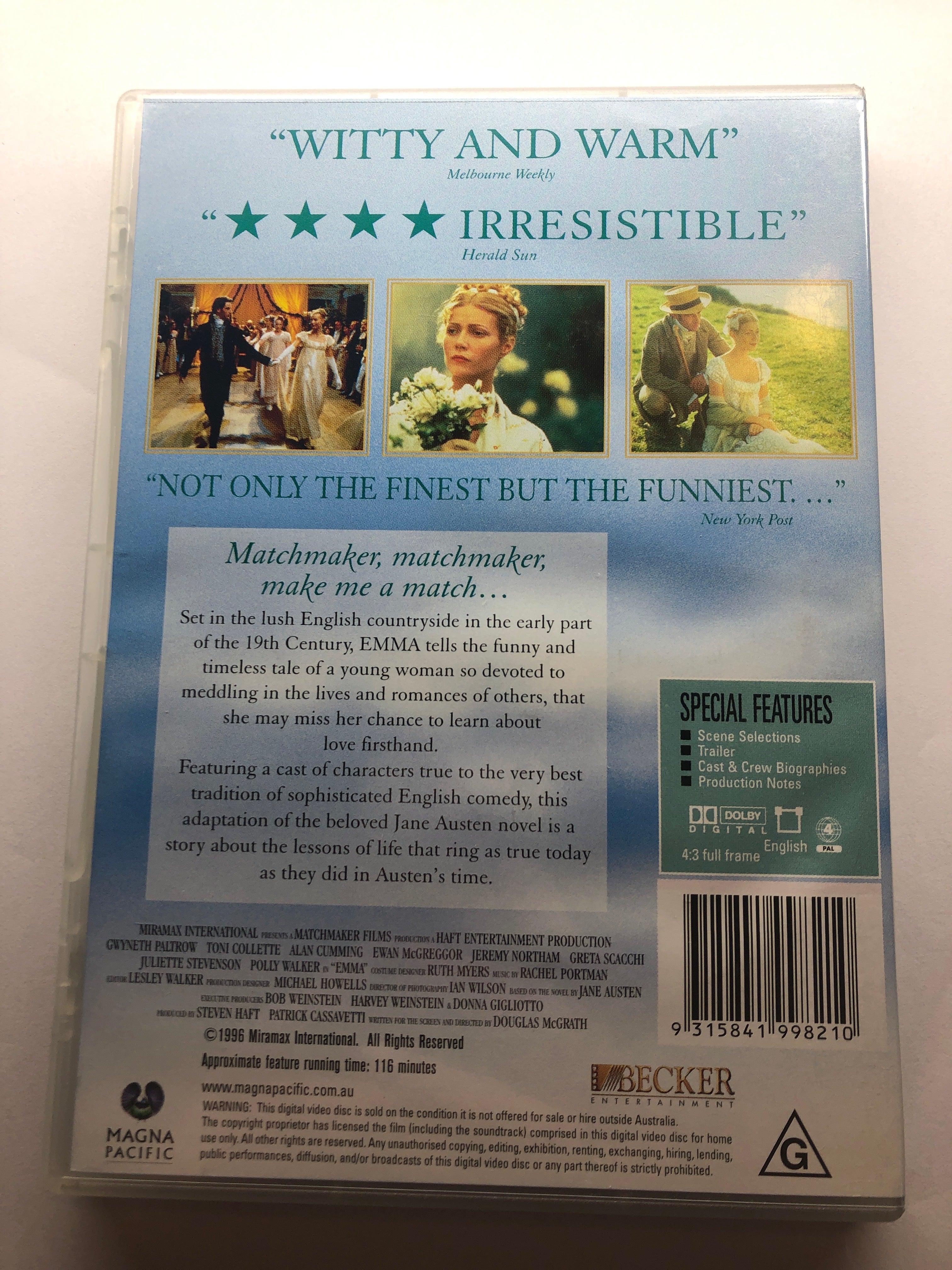 EMMA - (PAL Region 4 ) DVD Cleaned and Tested