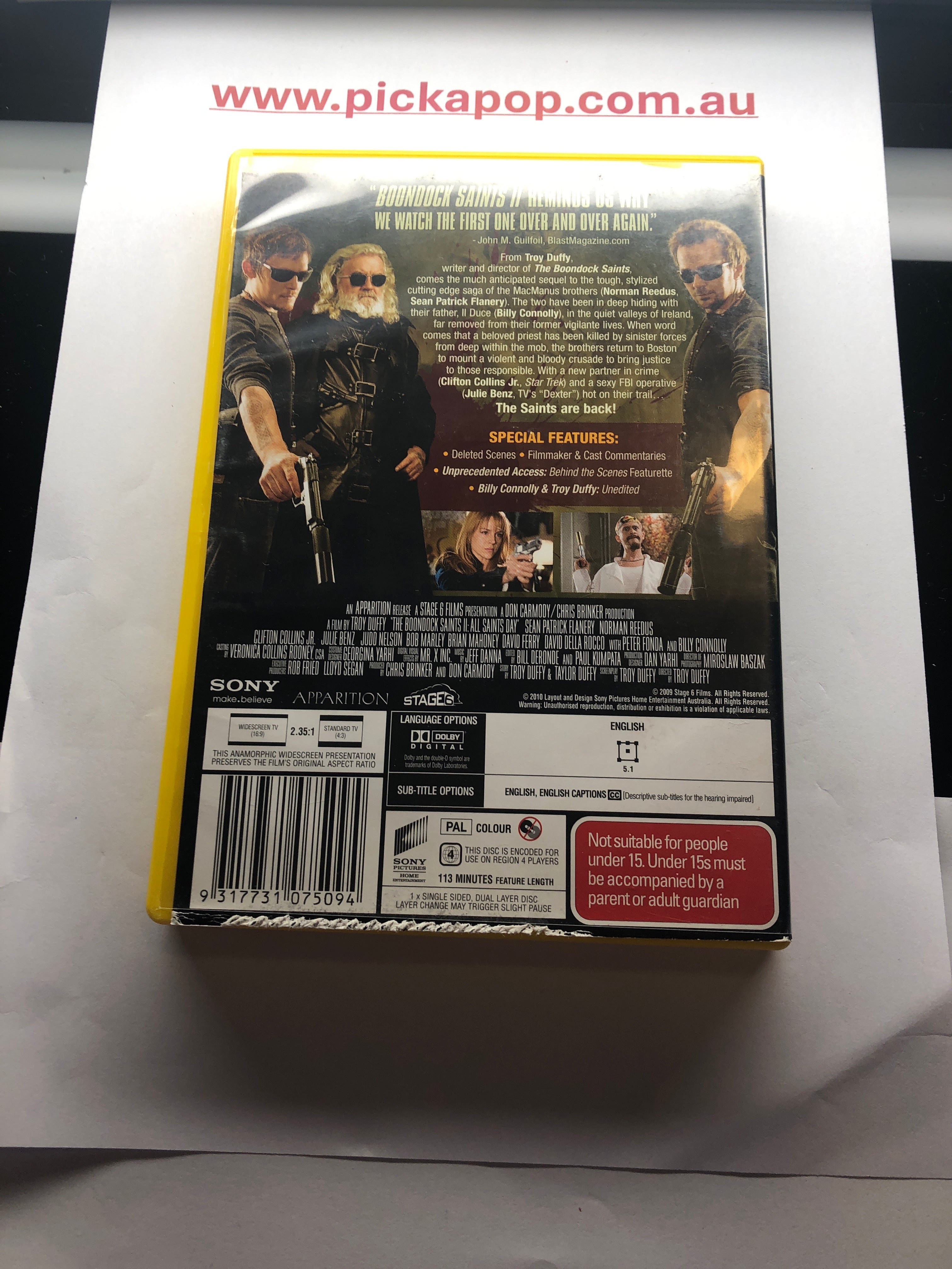THE BOONDOCK SAINTS II ALL SAINTS DAY - (PAL Region 4) DVD Cleaned and Tested