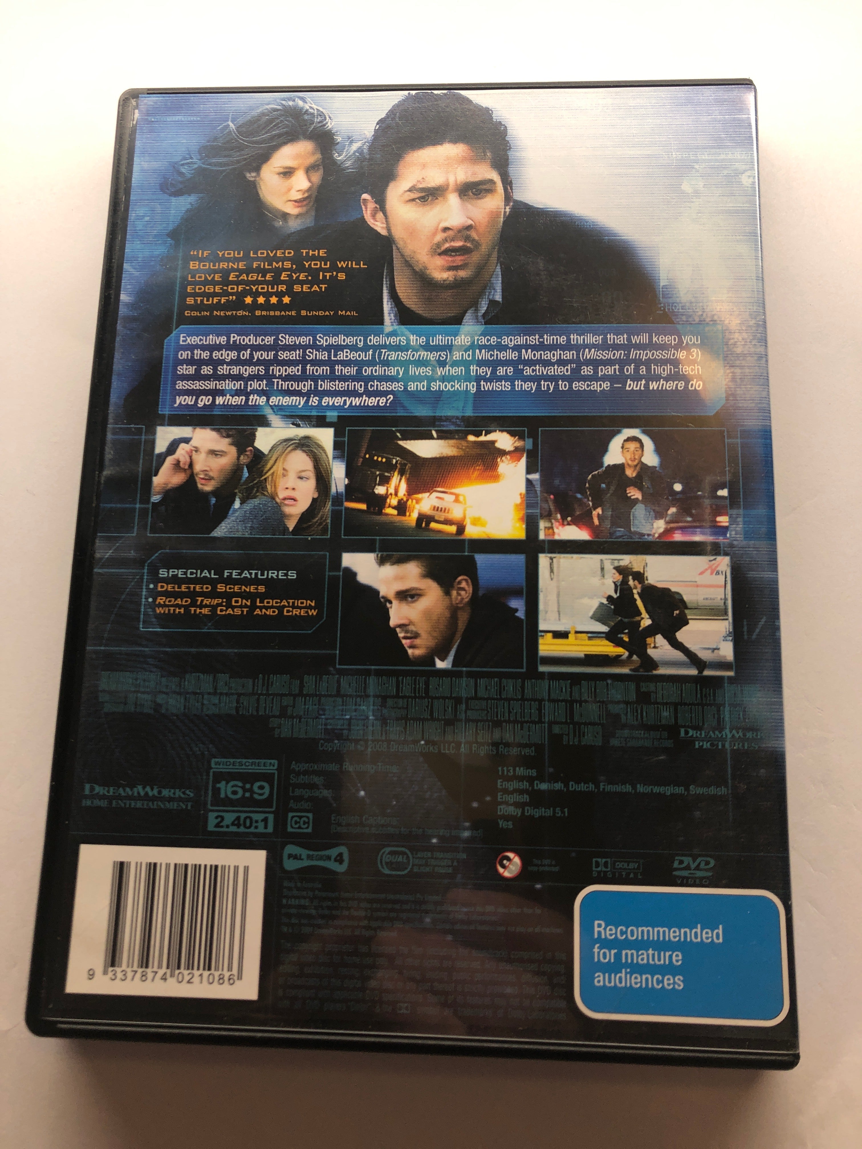 EAGLE EYE - (PAL Region 4) DVD Cleaned and Tested