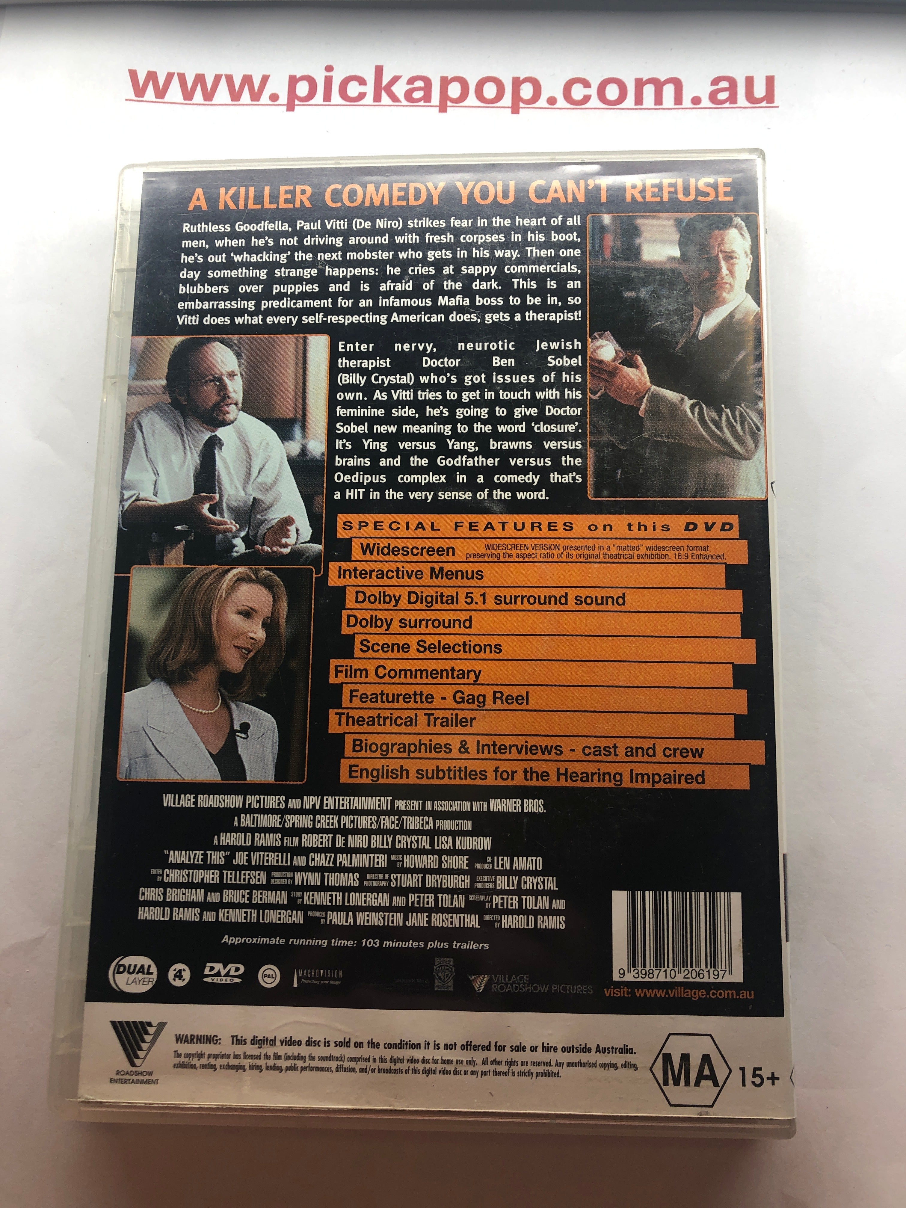 ANALYZE THIS - (PAL Region 4) DVD Cleaned and Tested