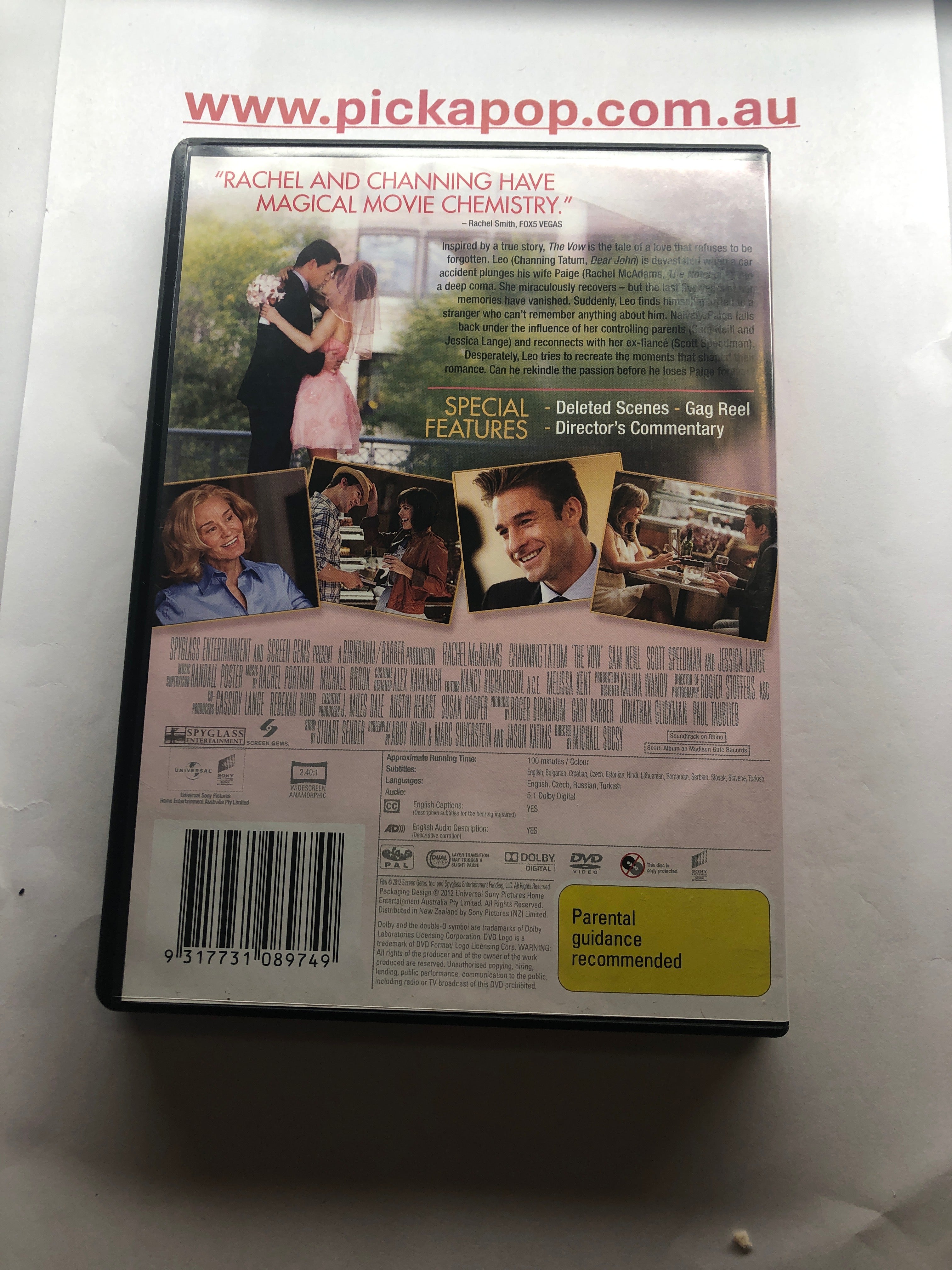 THE VOW - (PAL Region 4) DVD Cleaned and Tested