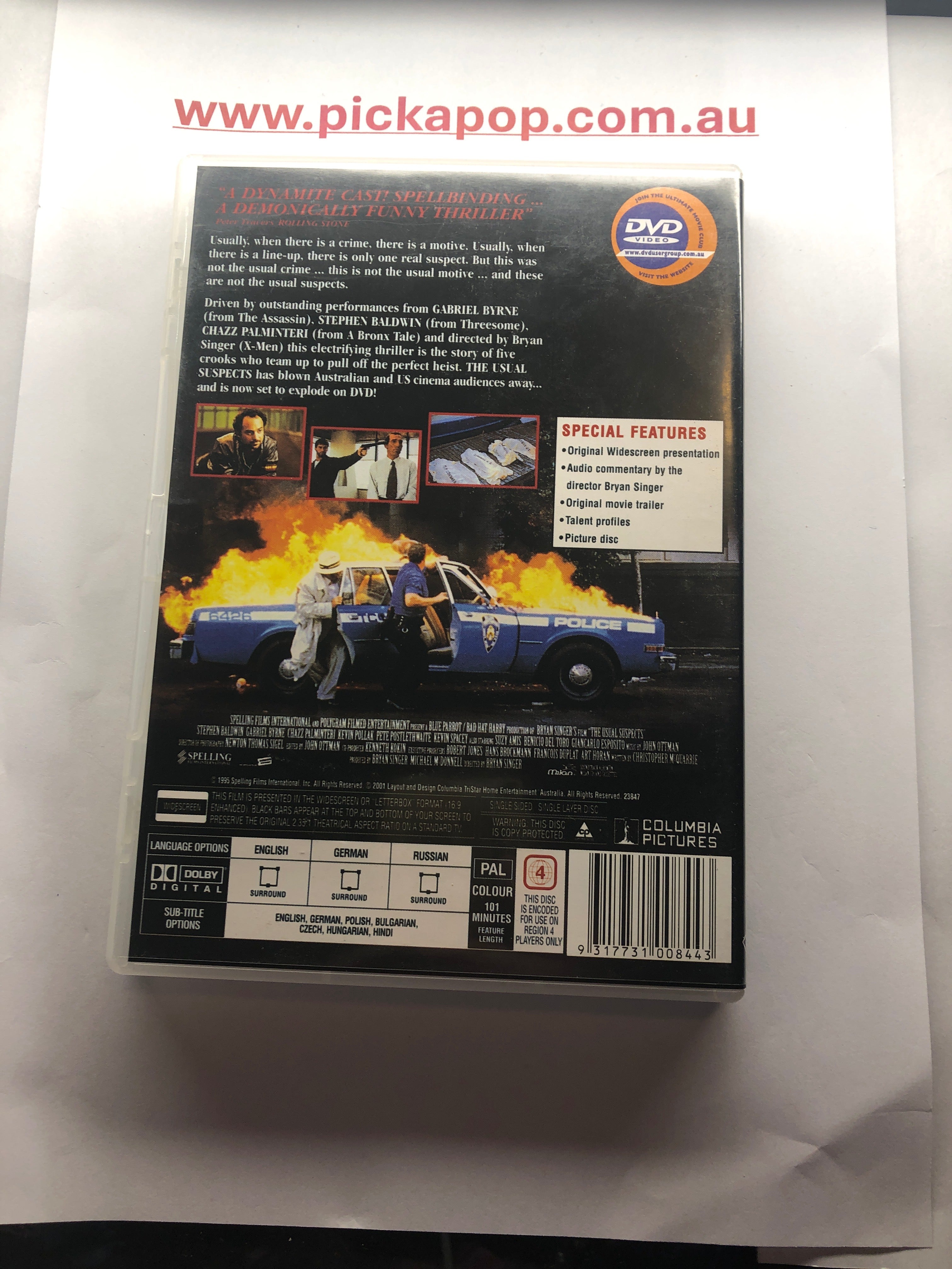 THE USUAL SUSPECTS - (PAL Region 4) DVD Cleaned and Tested