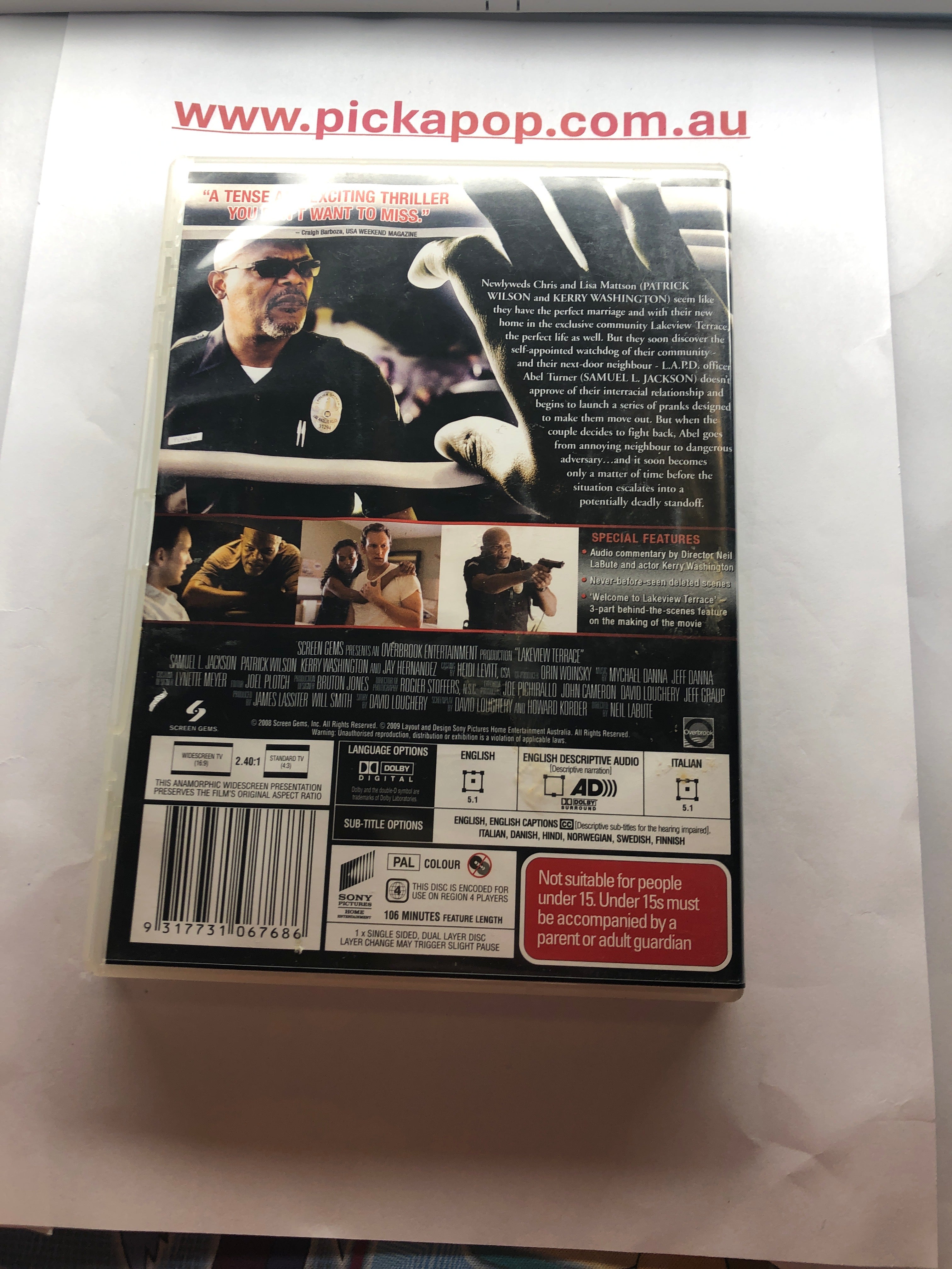 LAKEVIEW TERRACE - (PAL Region 4) DVD Cleaned and Tested