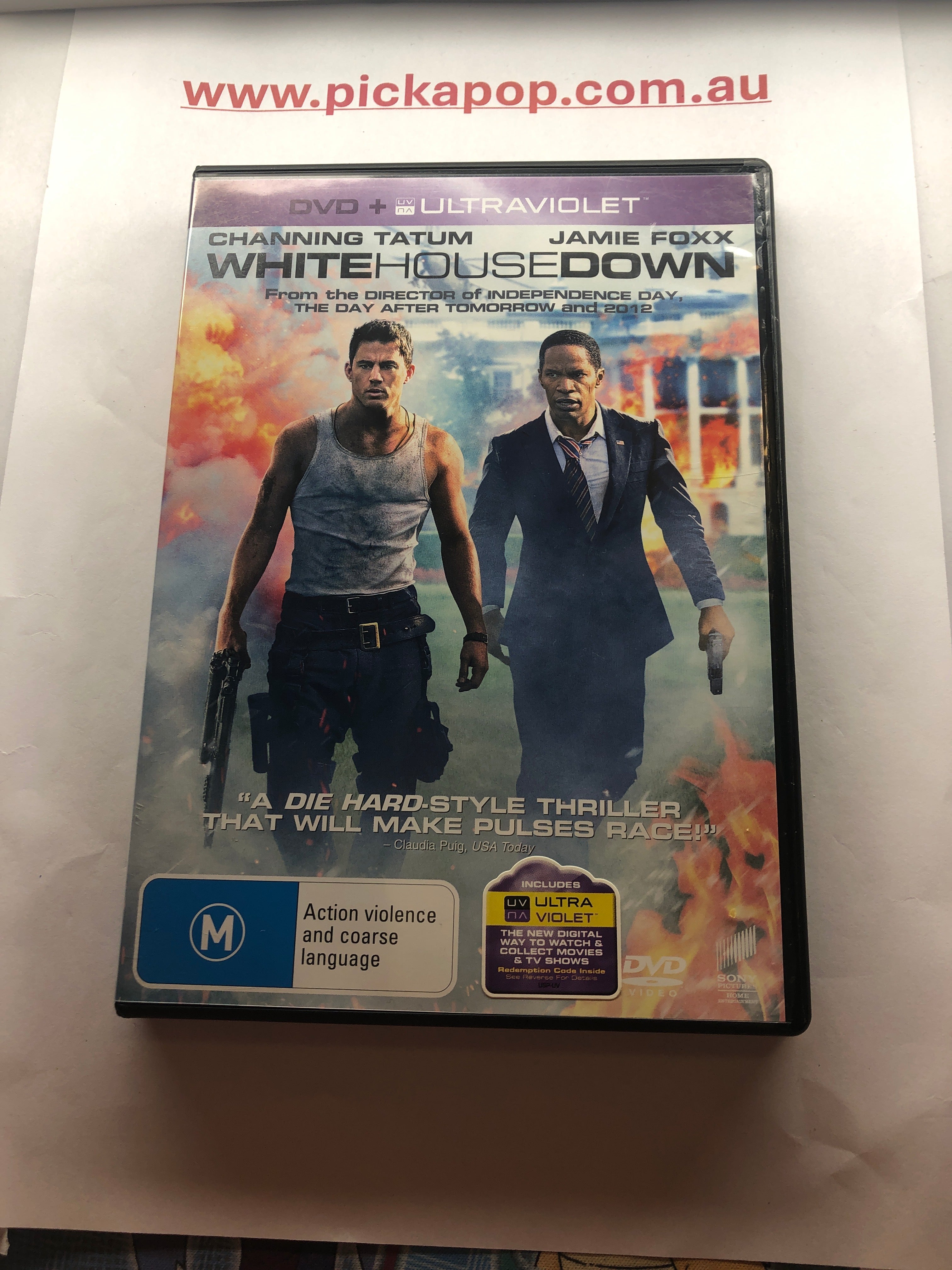 WHITEHOUSEDOWN DVD & ULTRAVIOLET- (PAL Region 4) DVD Cleaned and Tested