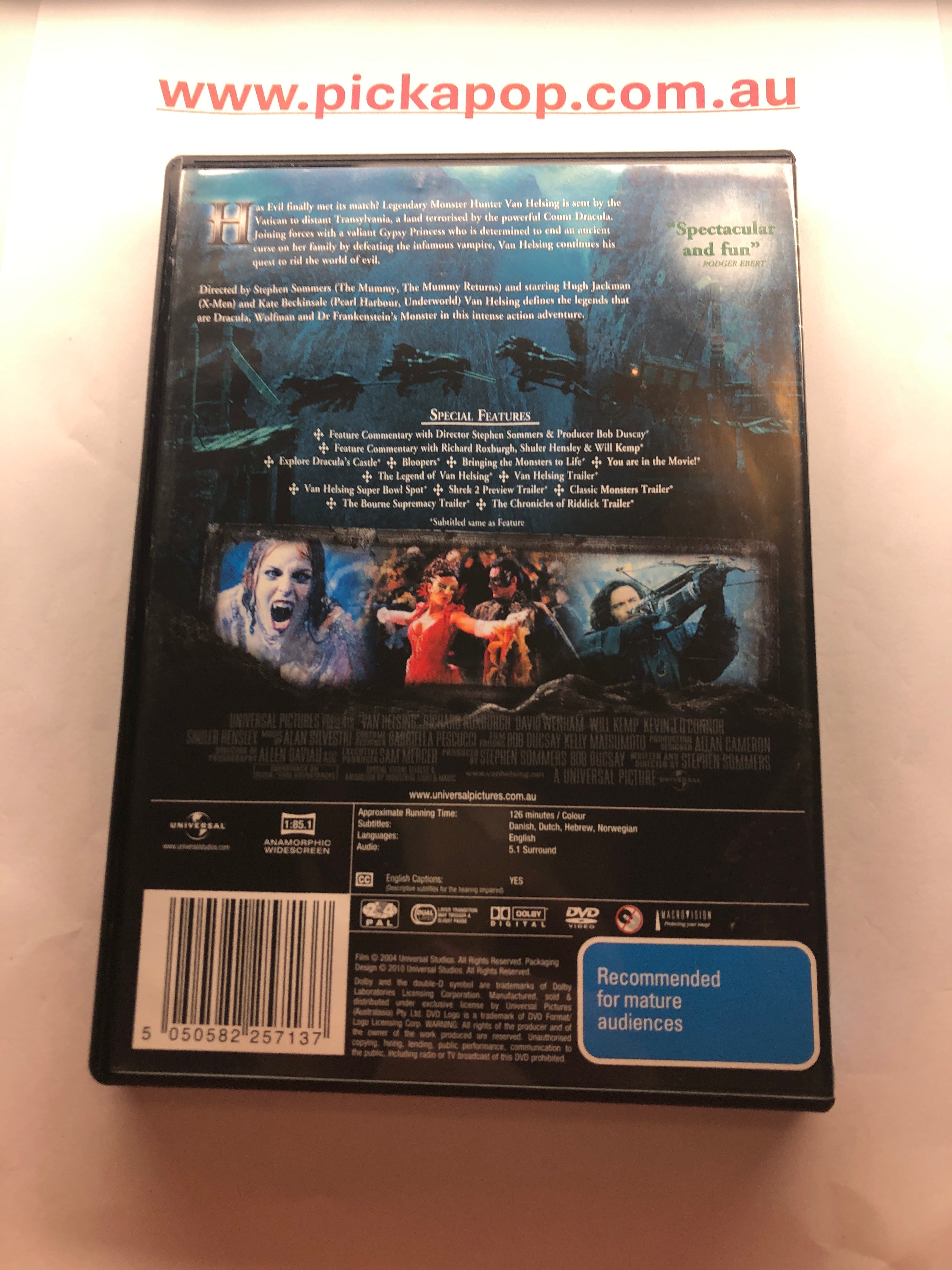 VAN HELSING - (PAL Region 4) DVD Cleaned and Tested