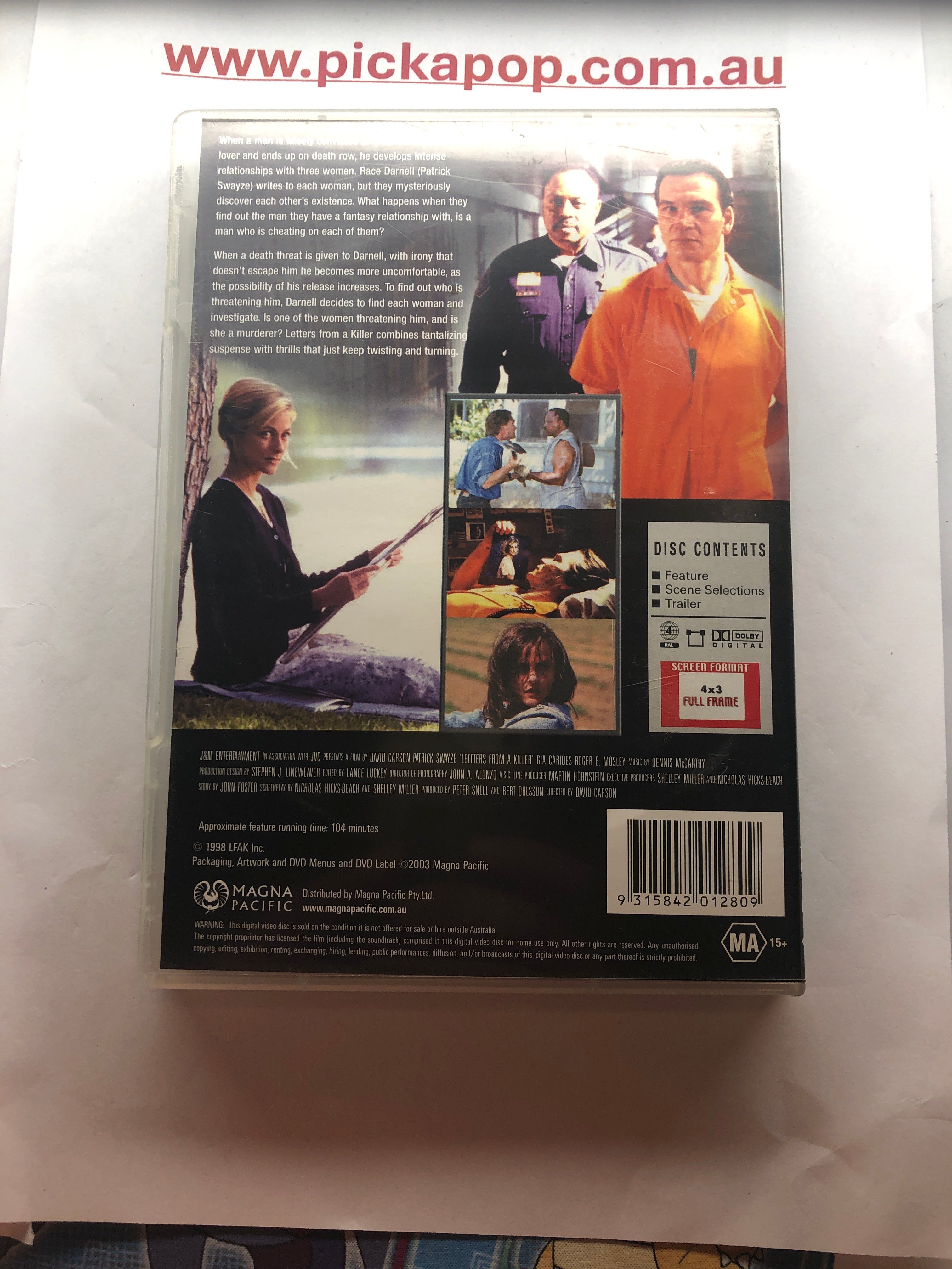 LETTERS FROM A KILLER - (PAL Region 4) DVD Cleaned and Tested