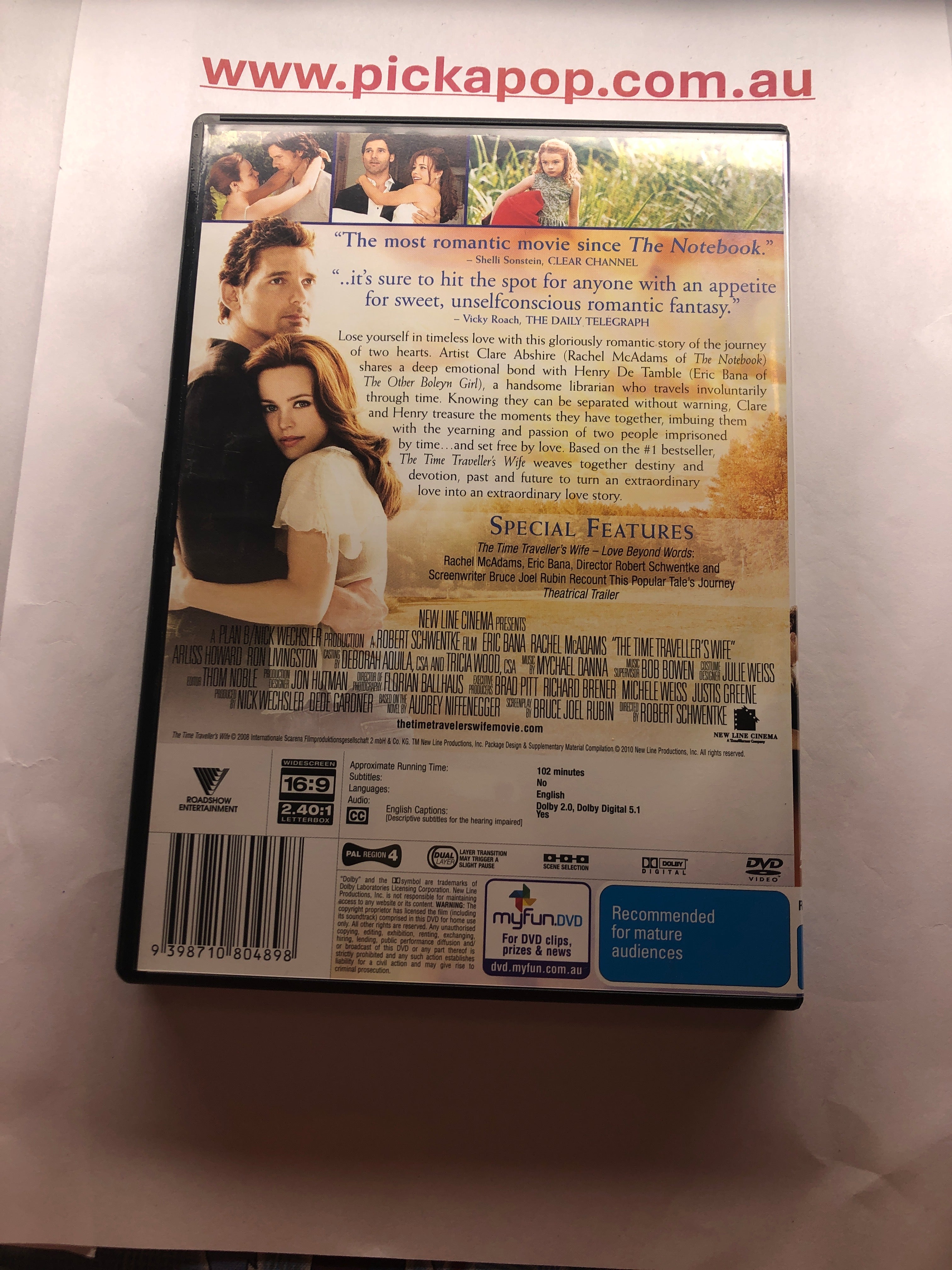 THE TIME TRAVELLERS WIFE - (PAL Region 4) DVD Cleaned and Tested