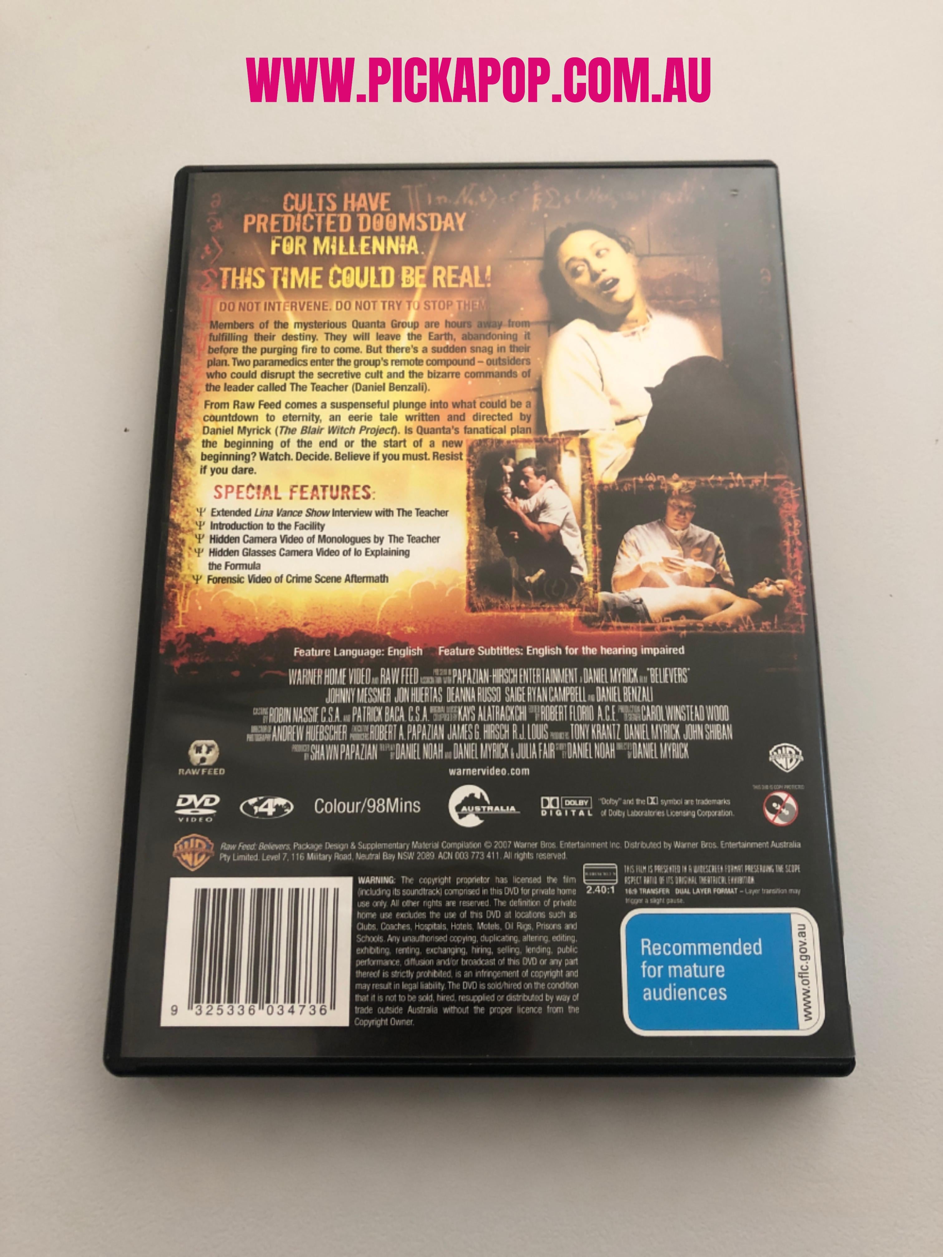 BELIEVERS - (PAL Region 4) DVD Cleaned and Tested