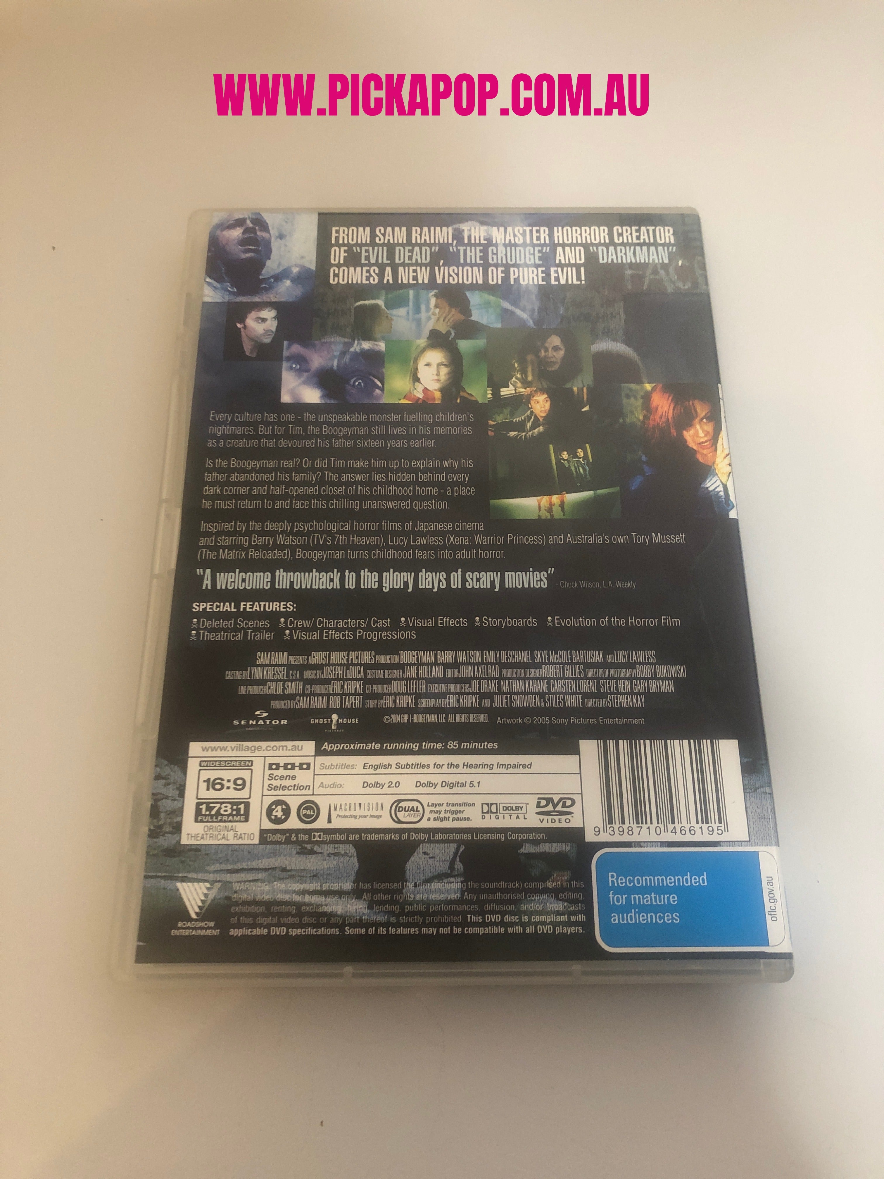 BOOGEYMAN - (PAL Region 4) DVD Cleaned and Tested