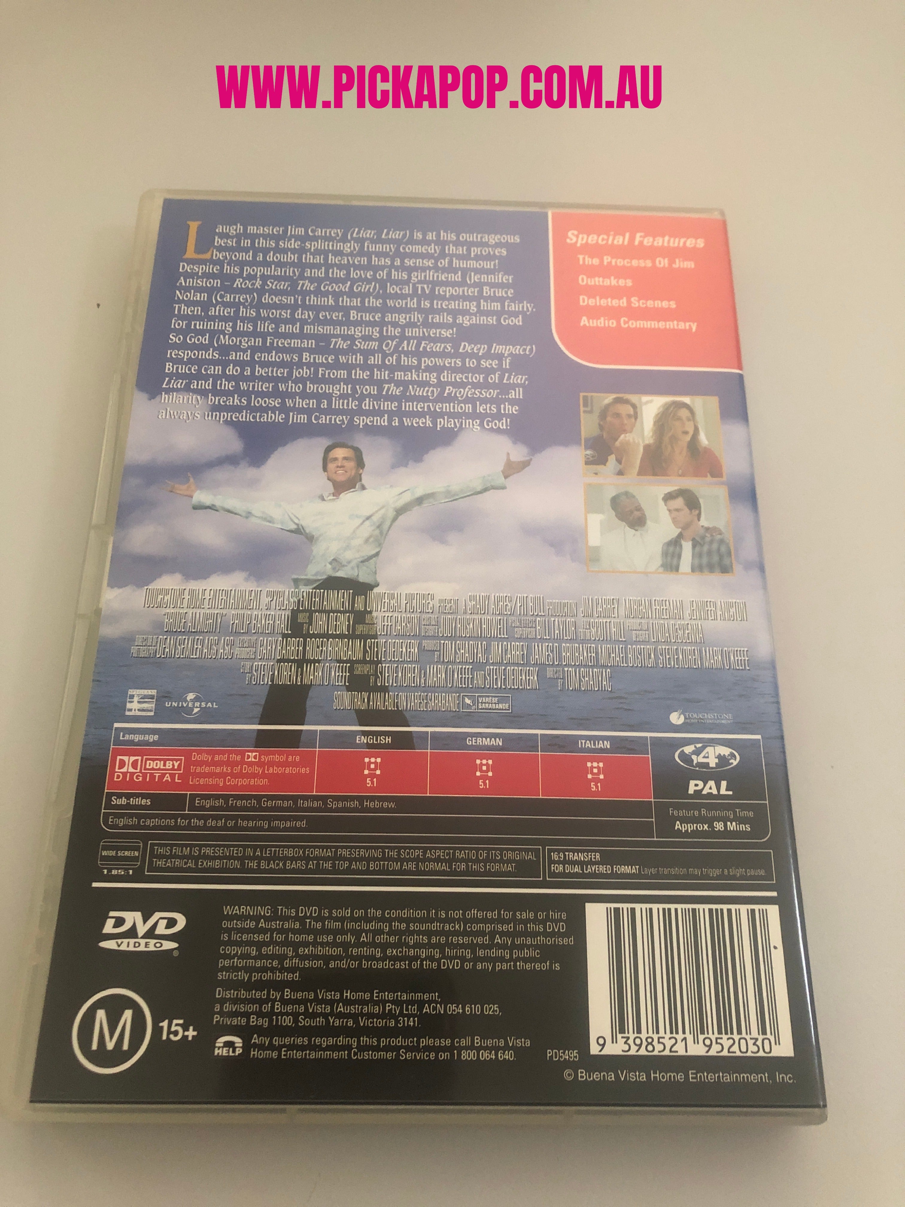 BRUCE ALMIGHTY - (PAL Region 4) DVD Cleaned and Tested