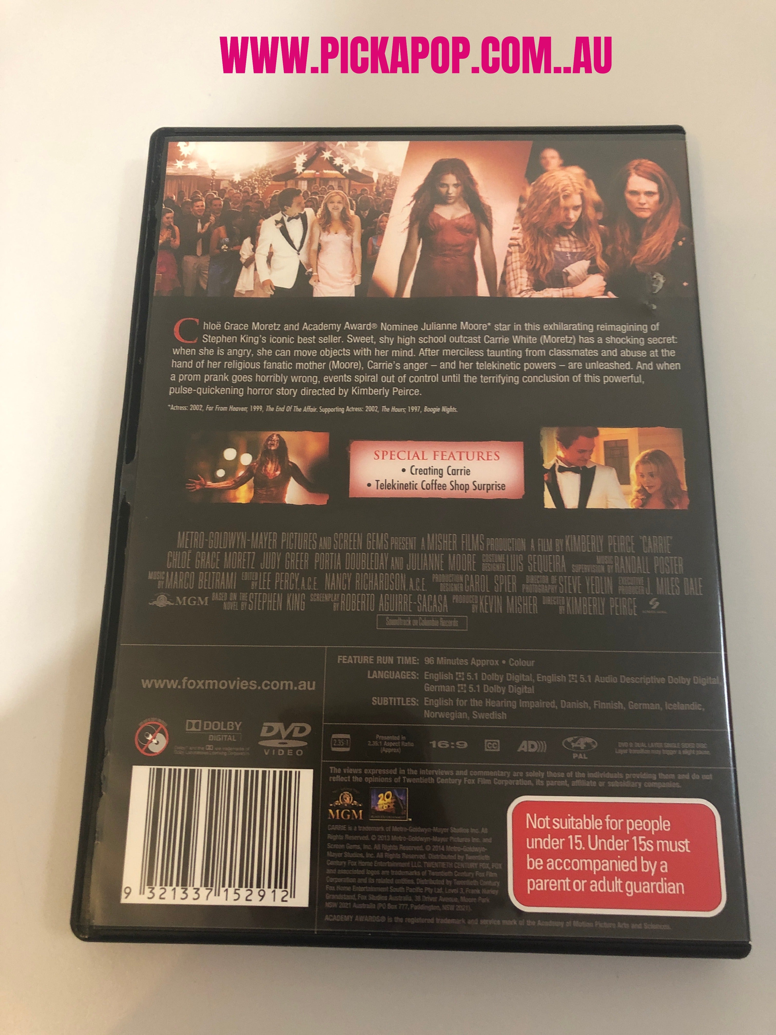 CARRIE - (PAL Region 4) DVD Cleaned and Tested