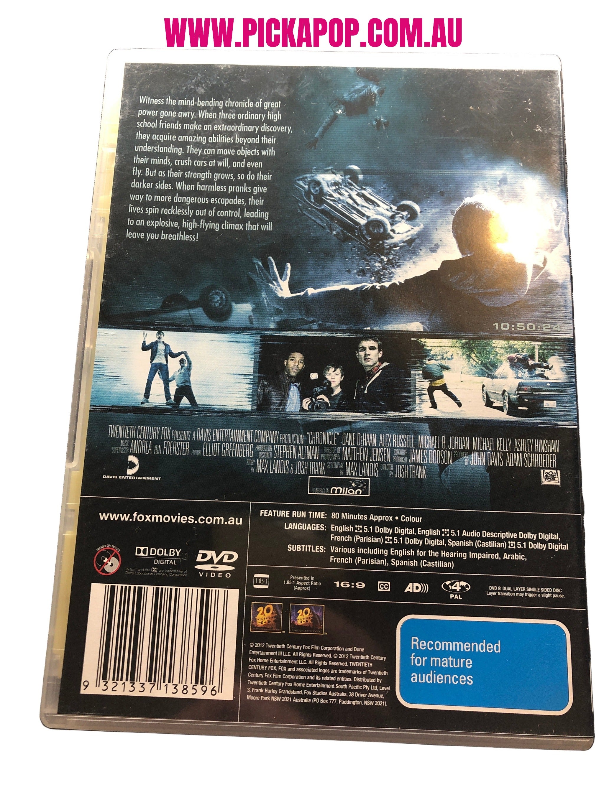 CHRONICLE - (PAL Region 4) DVD Cleaned and Tested