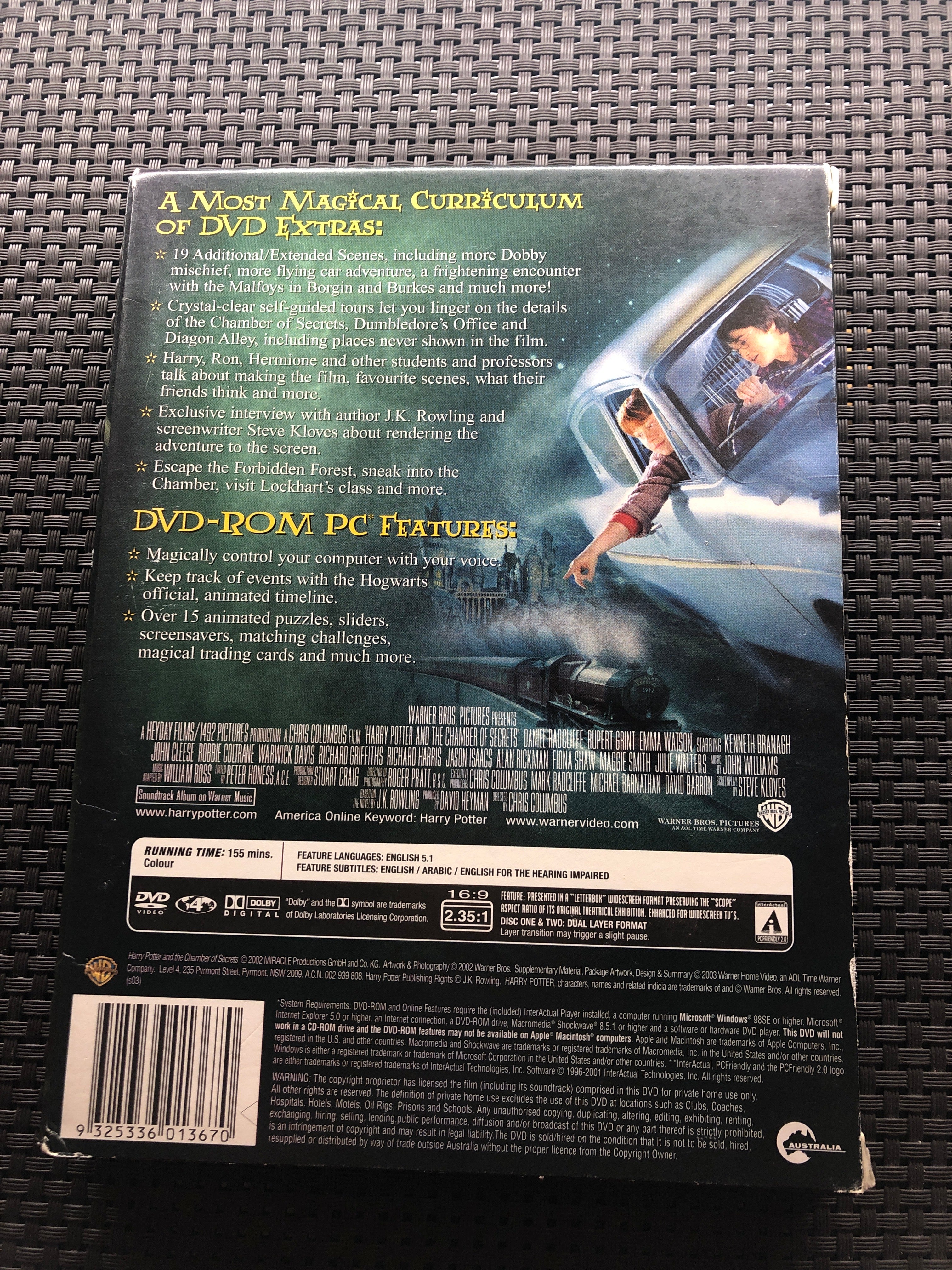 HARRY POTTER AND THE CHAMBER SECRETS - (PAL Region 4) DVD Cleaned and Tested