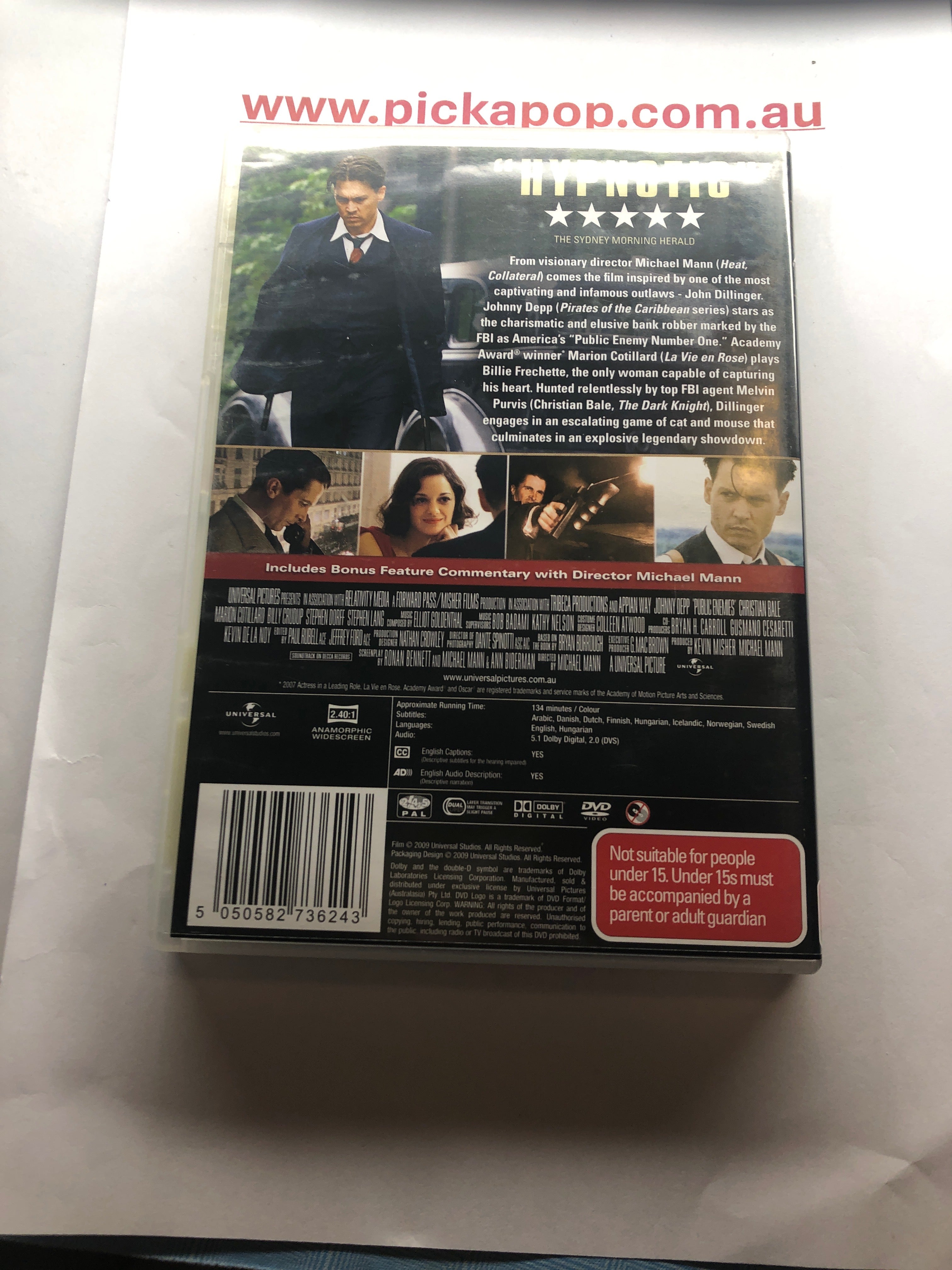 PUBLIC ENEMIES - (PAL Region 4) DVD Cleaned and Tested
