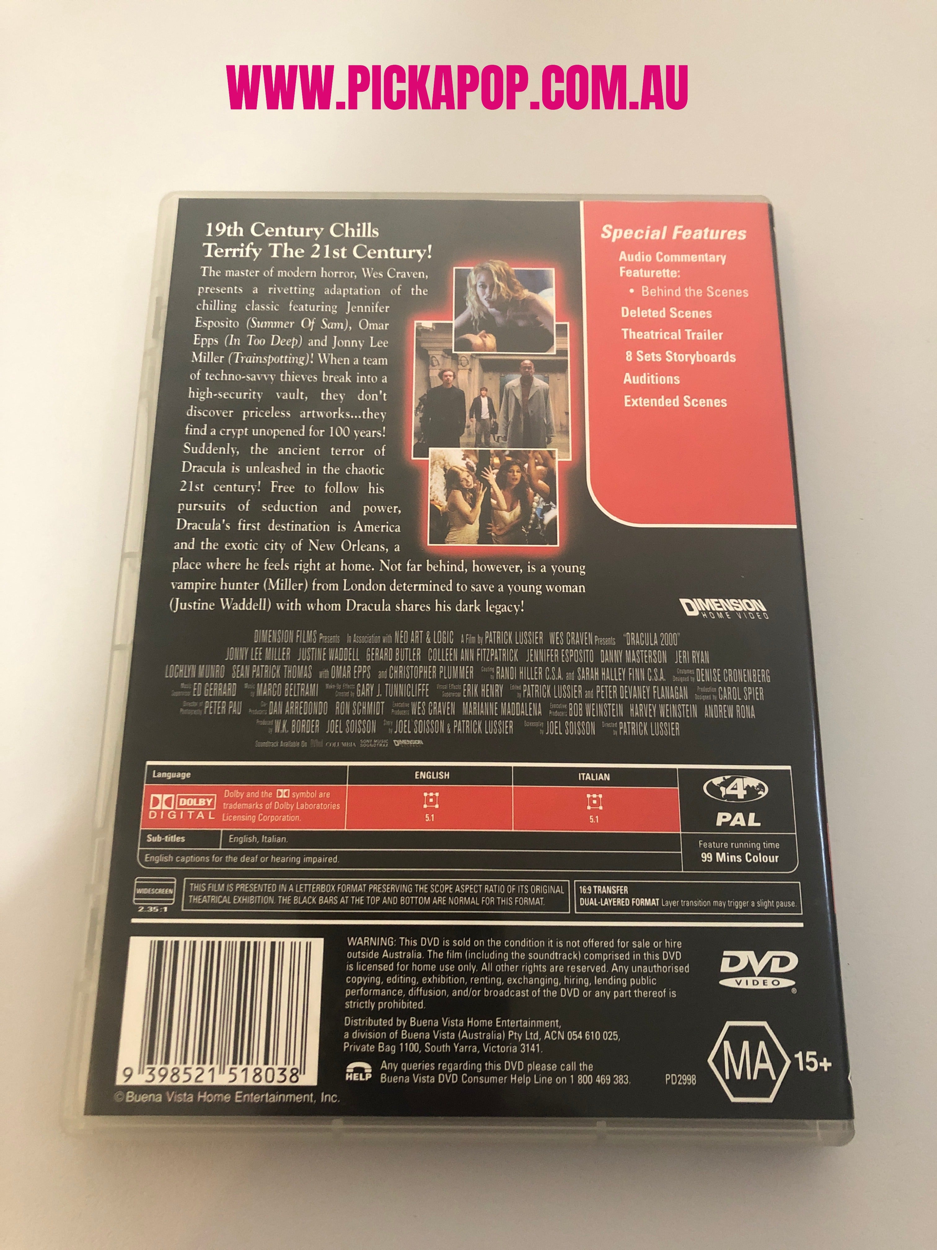 DRACULA 2000 - (PAL Region 4) DVD Cleaned and Tested