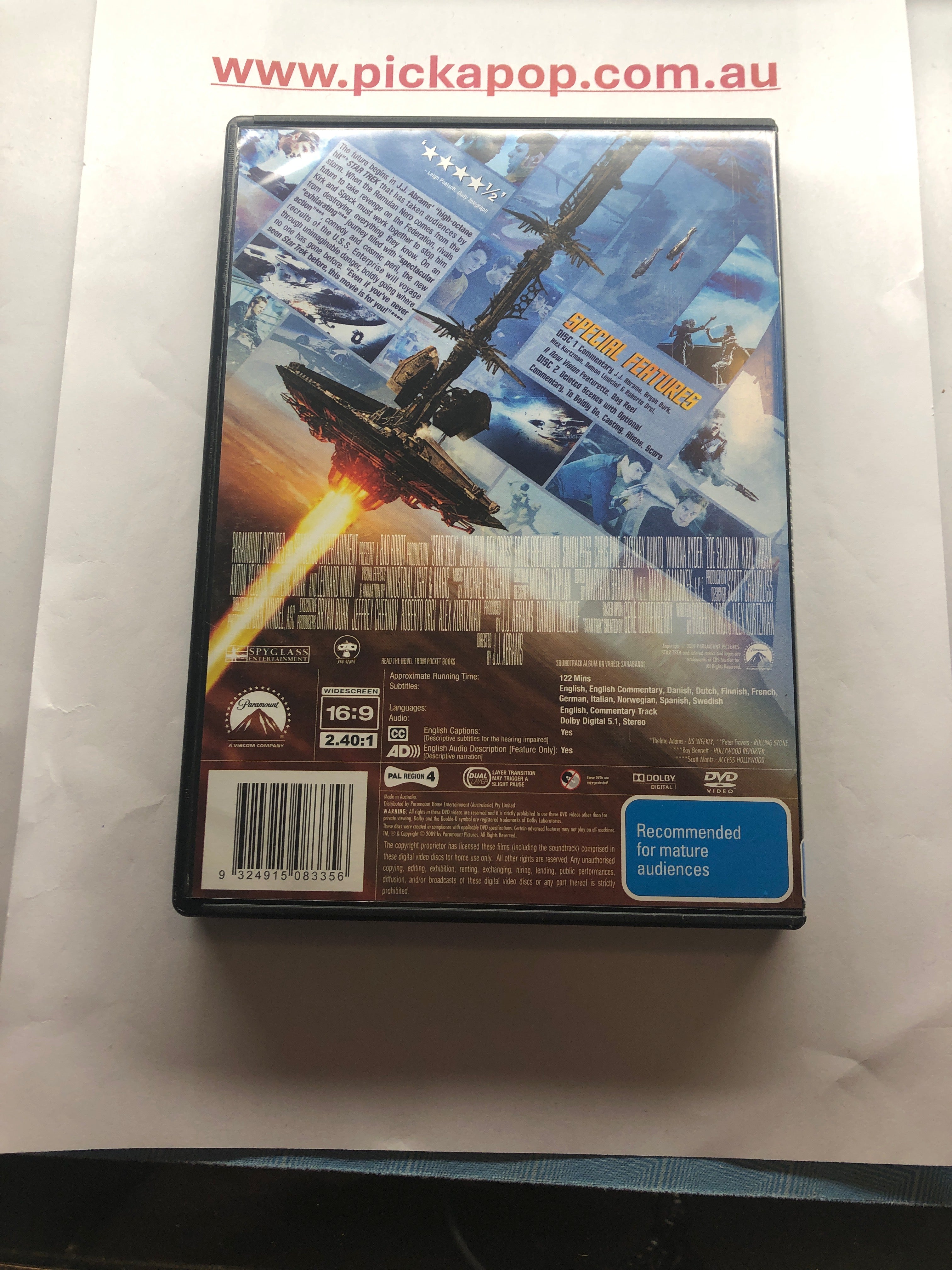 STAR TREK 2 DISC SPECIAL EDITION - (PAL Region 4) DVD Cleaned and Tested