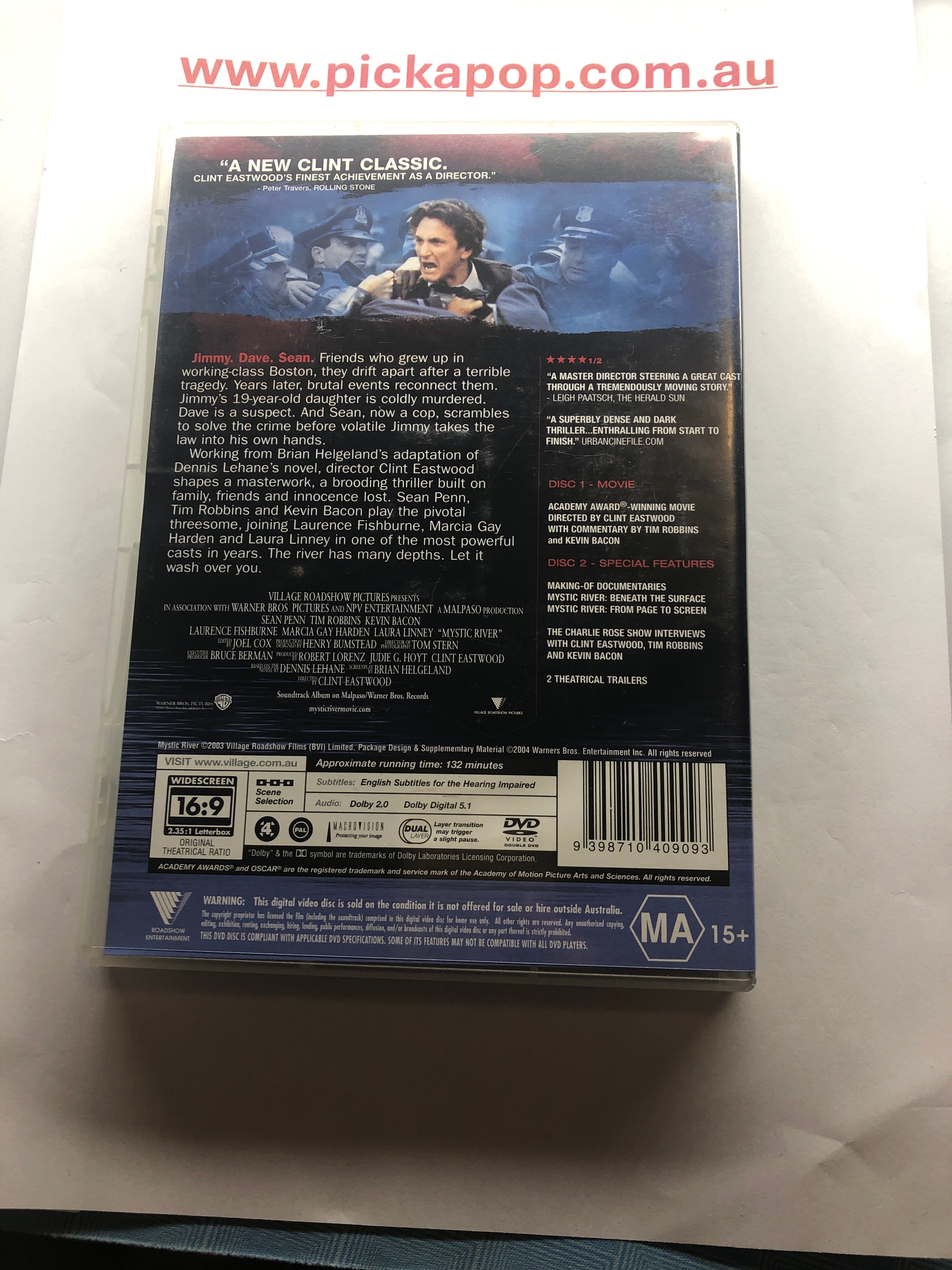 MYSTIC RIVER 2 DISC EDITION - DVD Cleaned and Tested