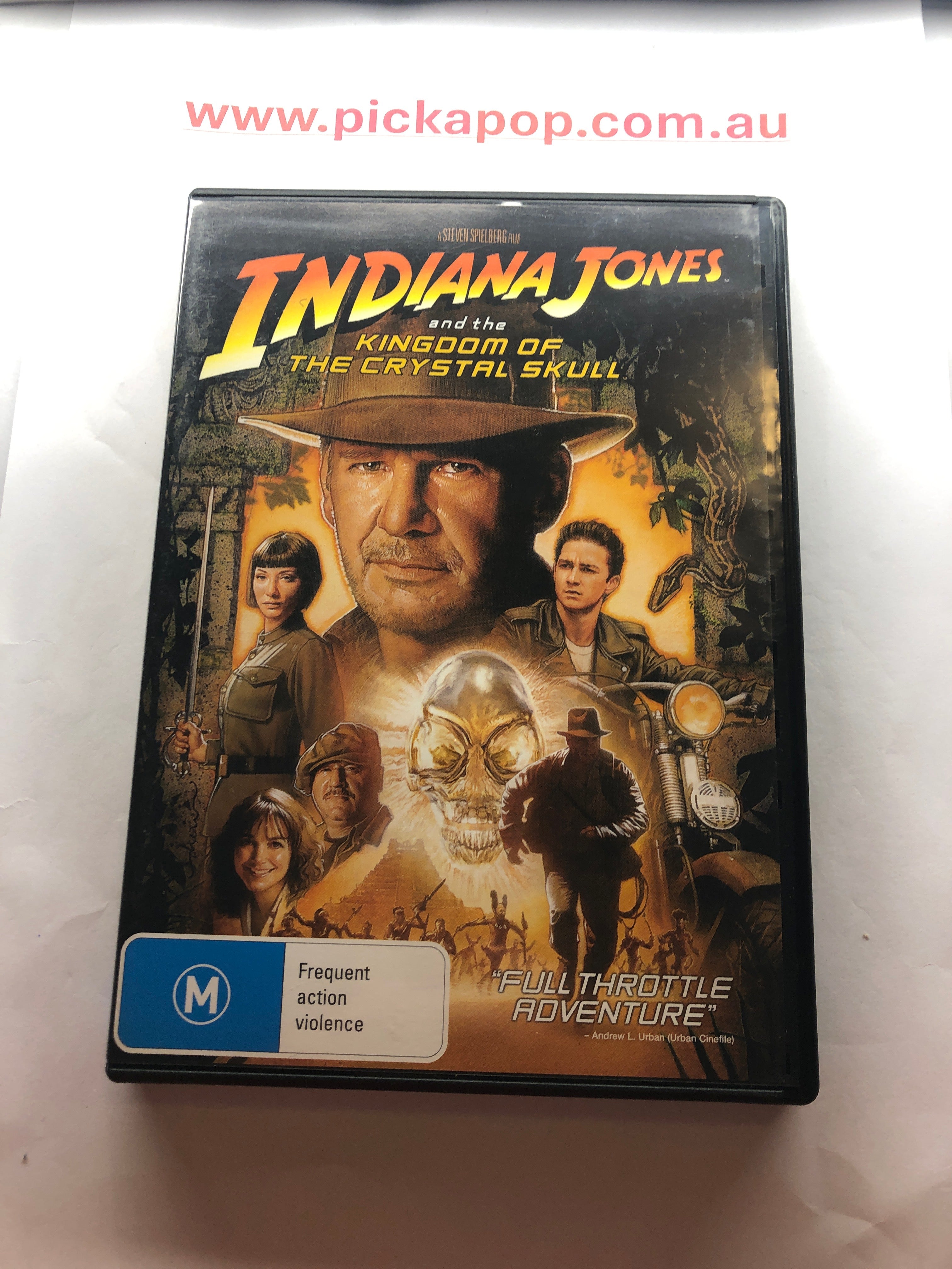 INDIANA JONES AND THE KINGDOM OF THE CRYSTAL SKULL- (PAL Region 4) DVD Cleaned and Tested