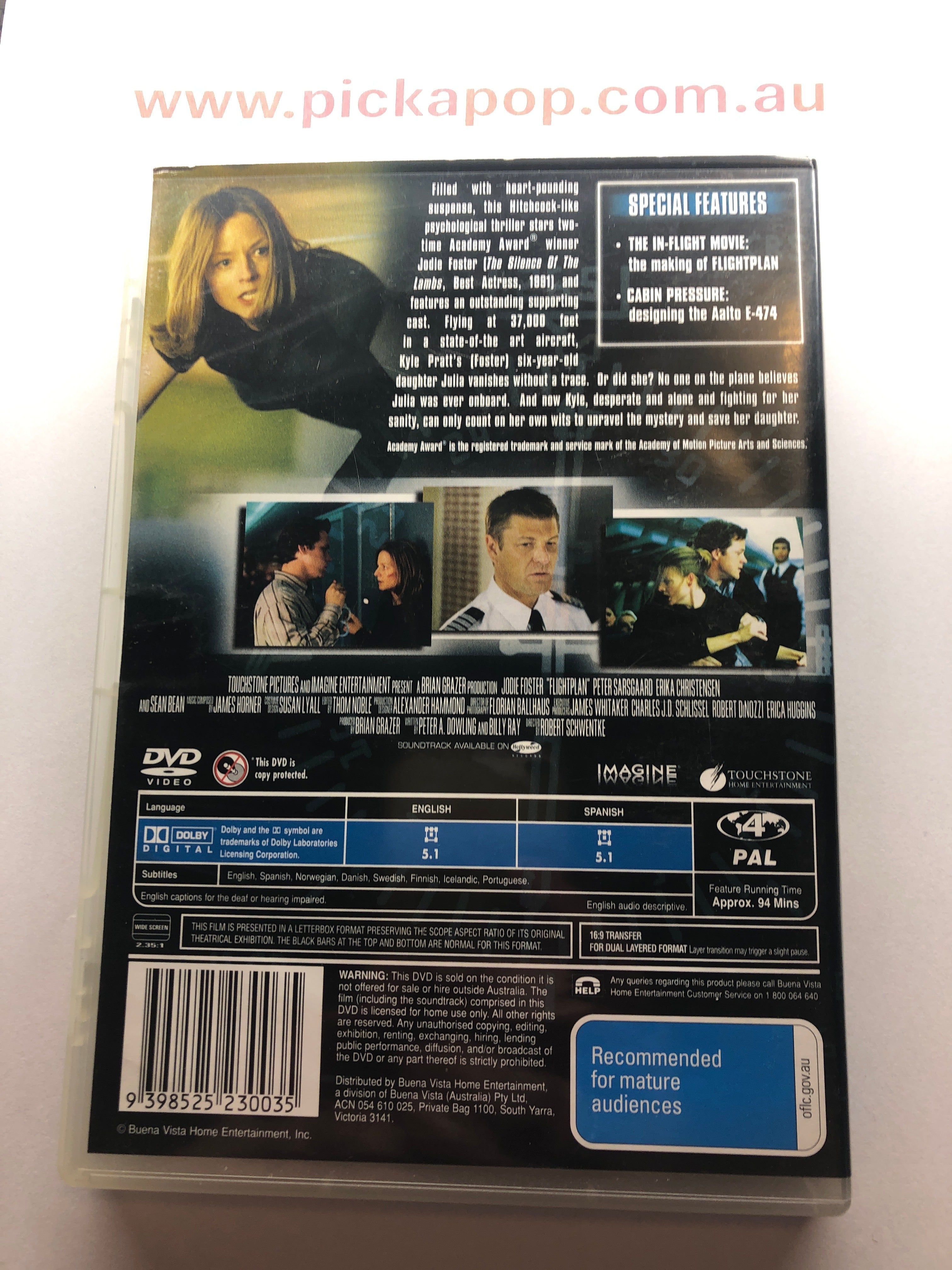 FLIGHTPLAN - (PAL Region 4) DVD Cleaned and Tested