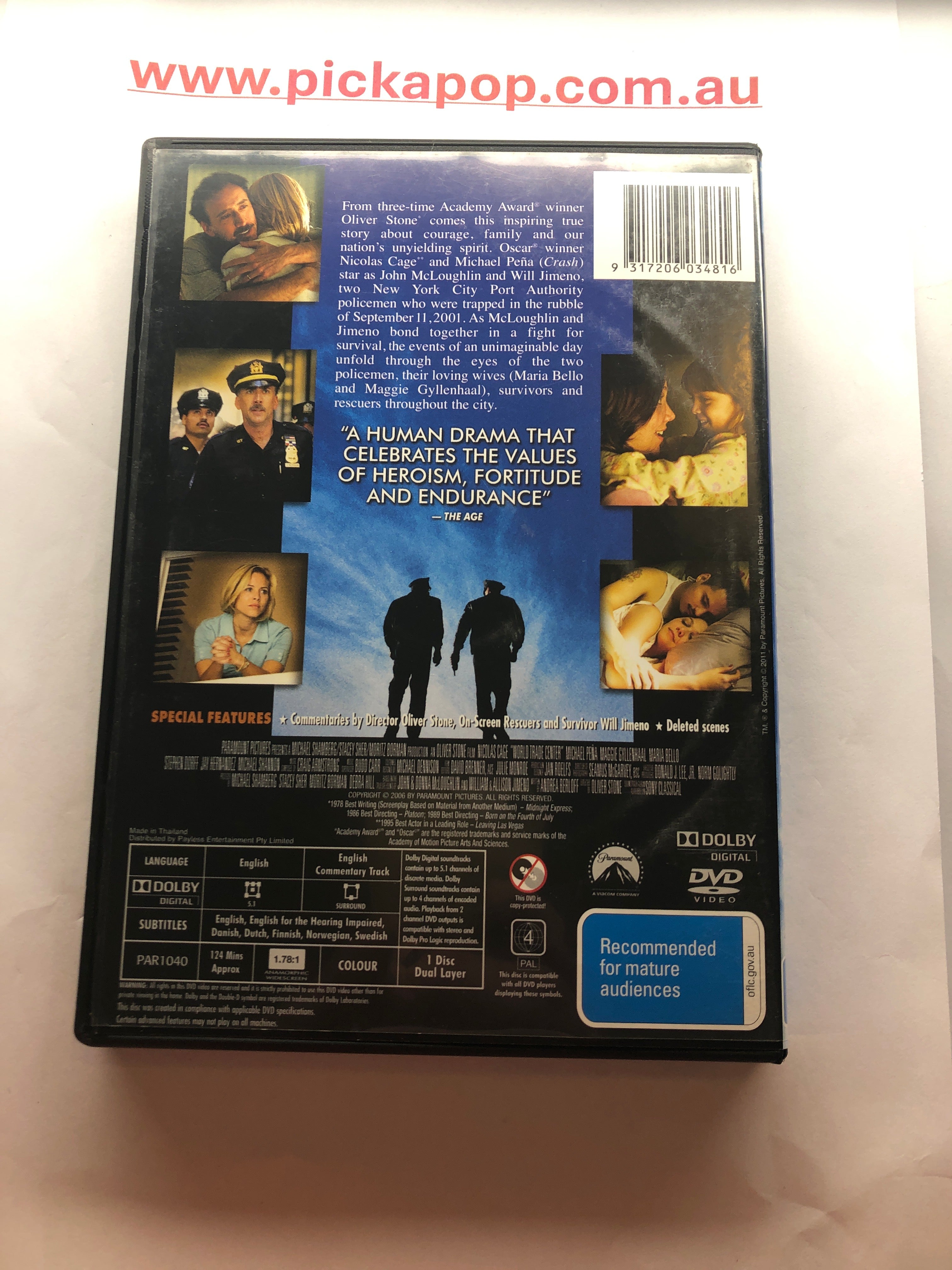 WORLD TRADE CENTRE - (PAL Region 4) DVD Cleaned and Tested