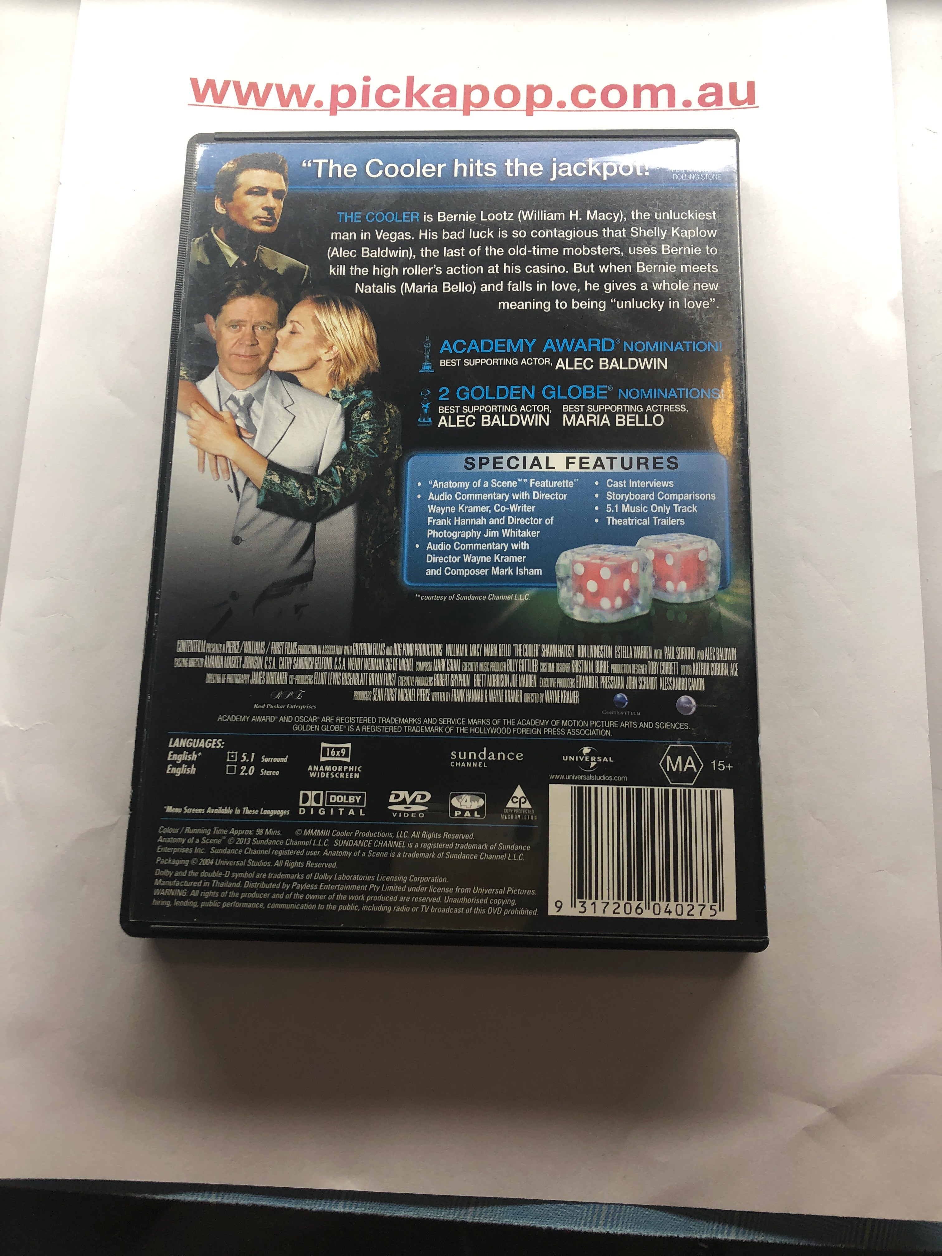 THE COOLER -(PAL Region 4) DVD Cleaned and Tested