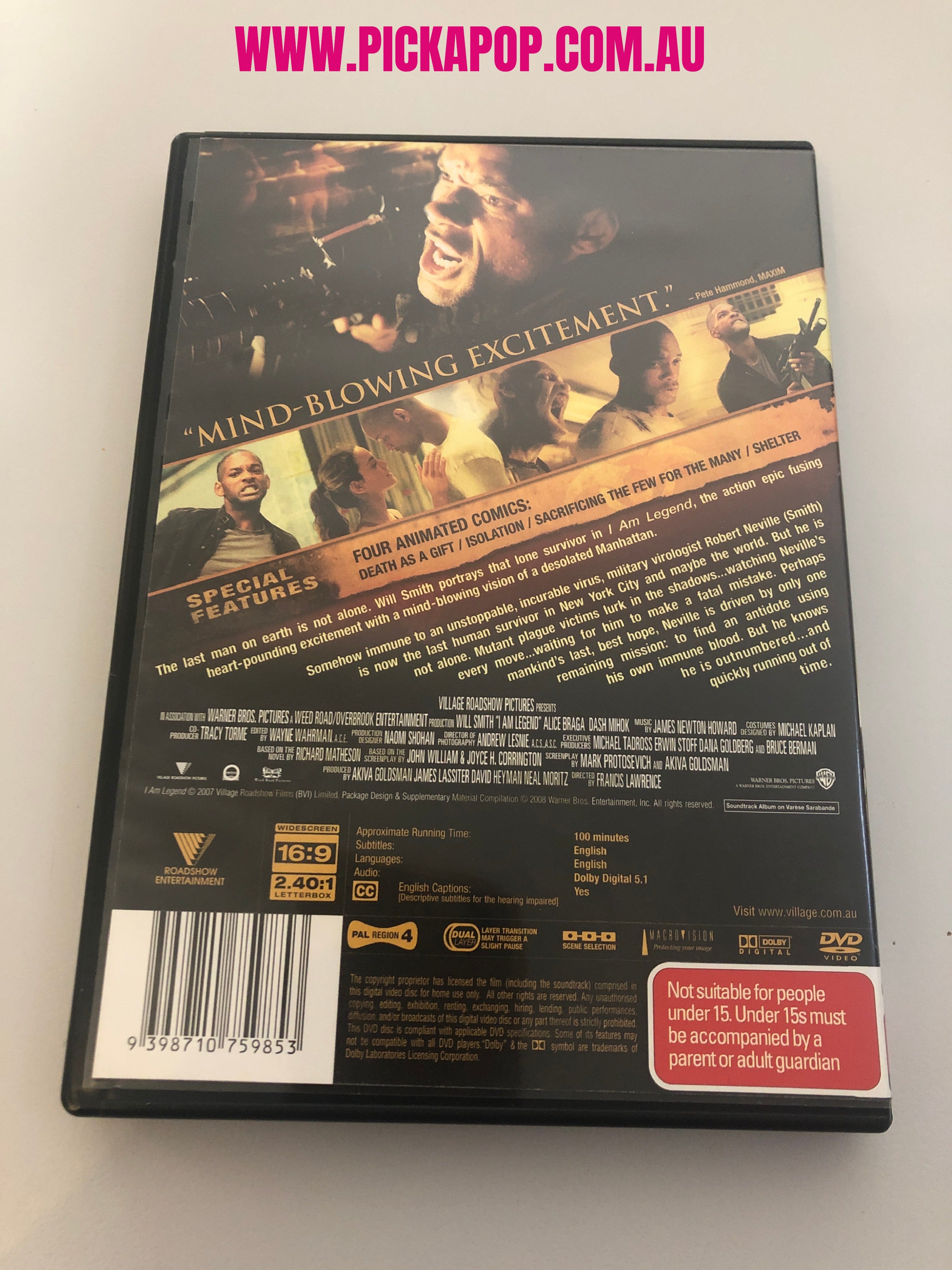 I AM LEGEND - (PAL Region 4) DVD Cleaned and Tested