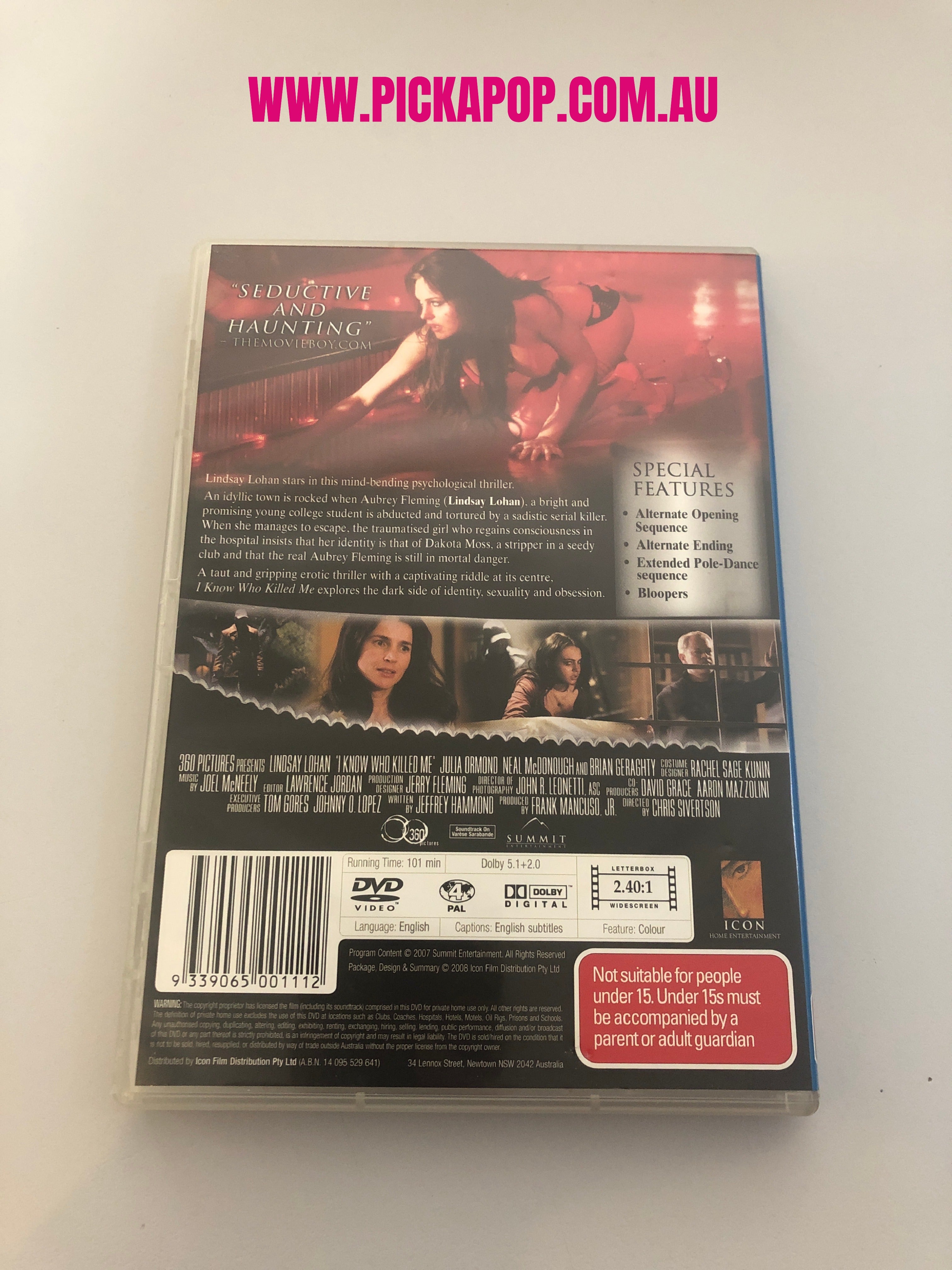 I KNOW WHO KILLED ME - (PAL Region 4) DVD Cleaned and Tested