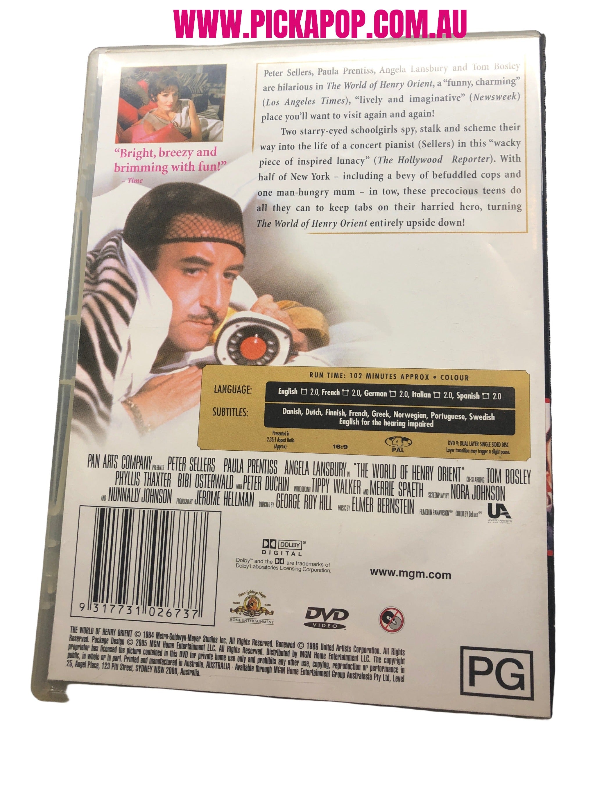 THE WORLD OF HENRY ORIENT - (PAL Region 4) DVD Cleaned and Tested