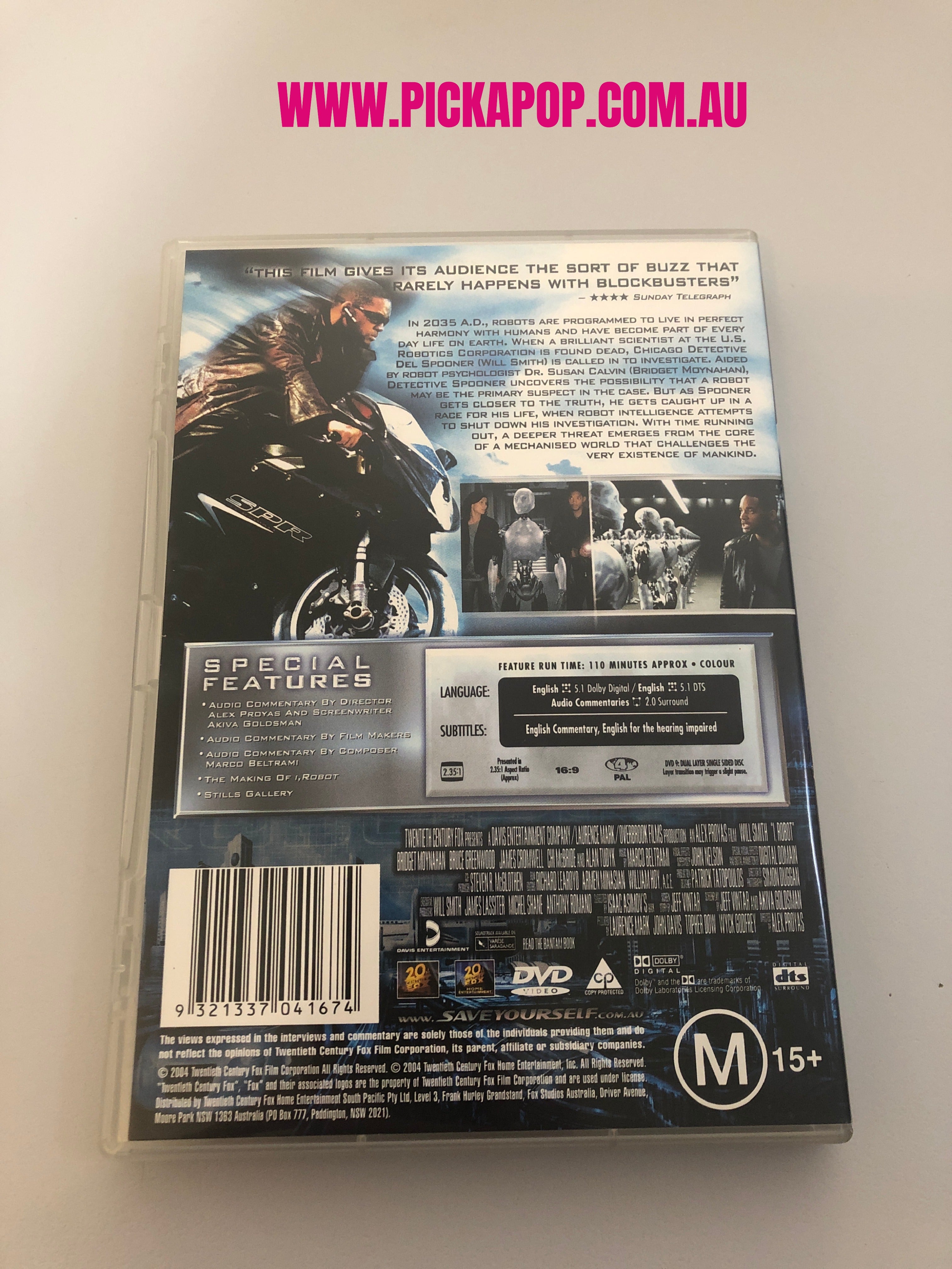 I ROBOT - (PAL Region 4) DVD Cleaned and Tested