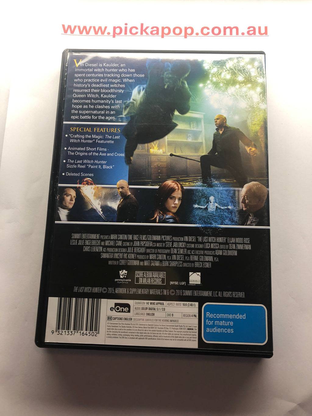 THE LAST WITCH HUNTER - (PAL Region 4) DVD Cleaned and Tested