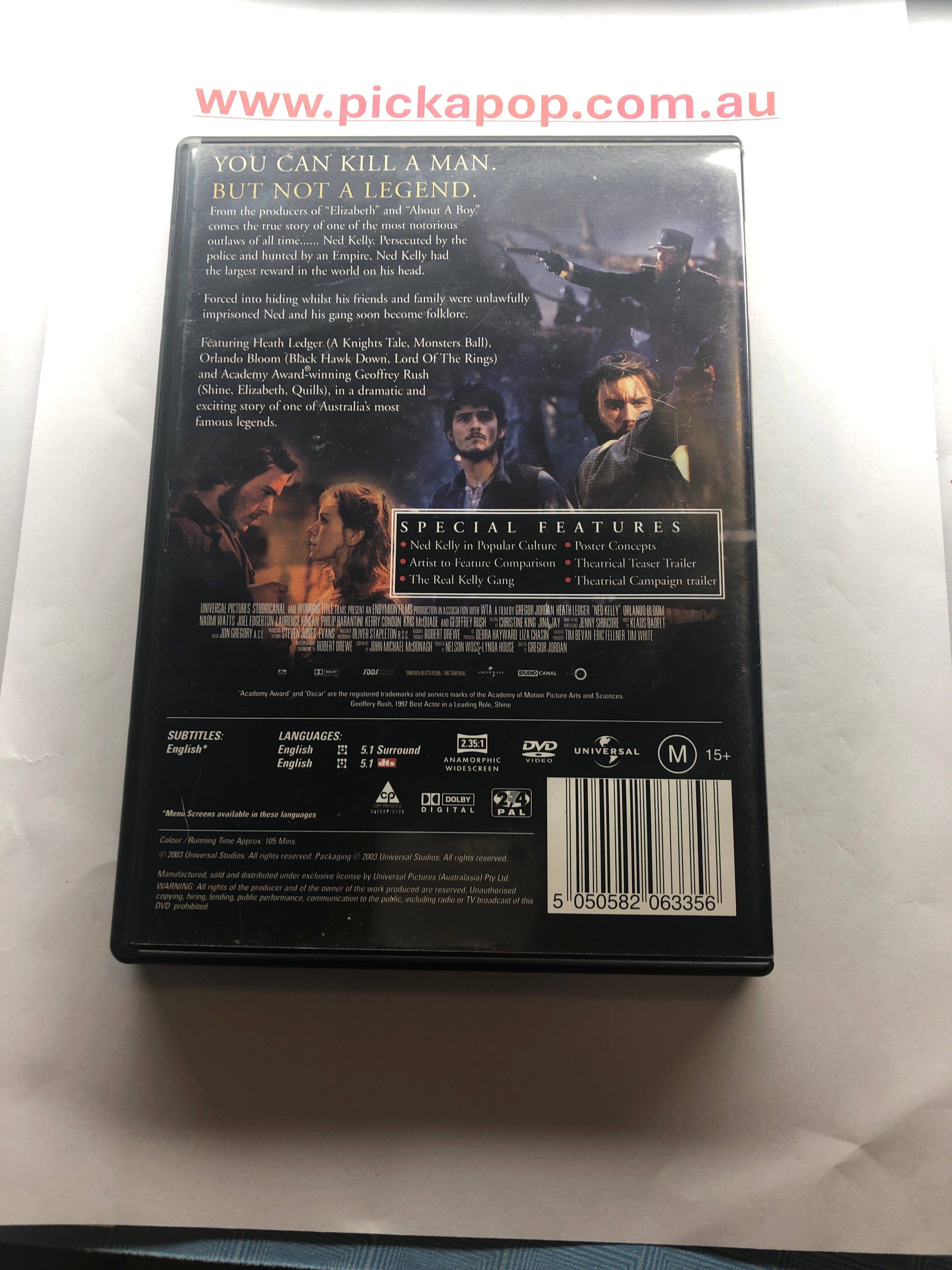 NED KELLY - (PAL Region 4) DVD Cleaned and Tested