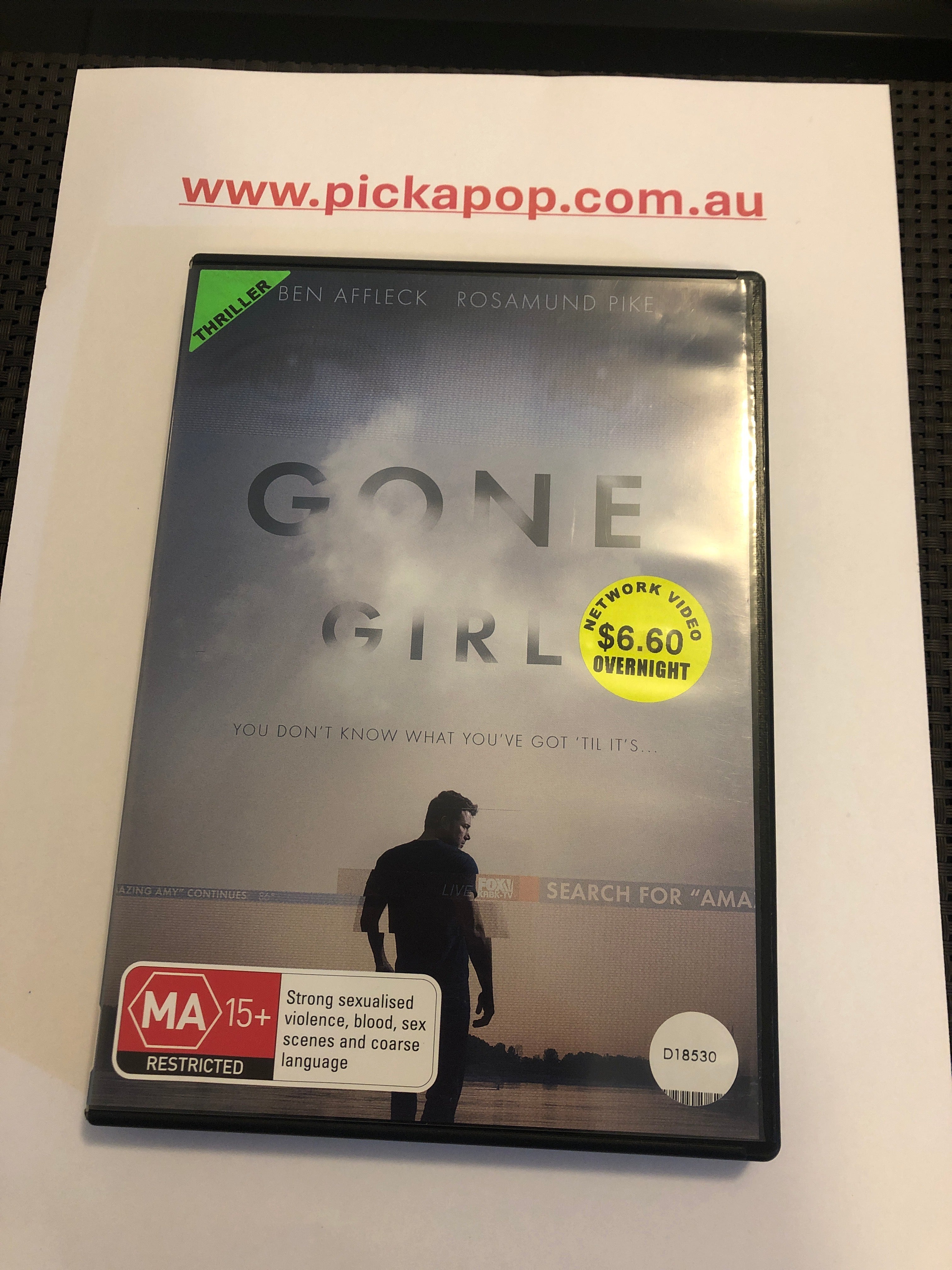 GONE GIRL - (PAL Region 4) DVD Cleaned and Tested