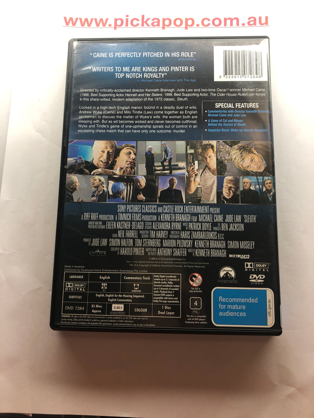SLEUTH - (PAL Region 4) DVD Cleaned and Tested