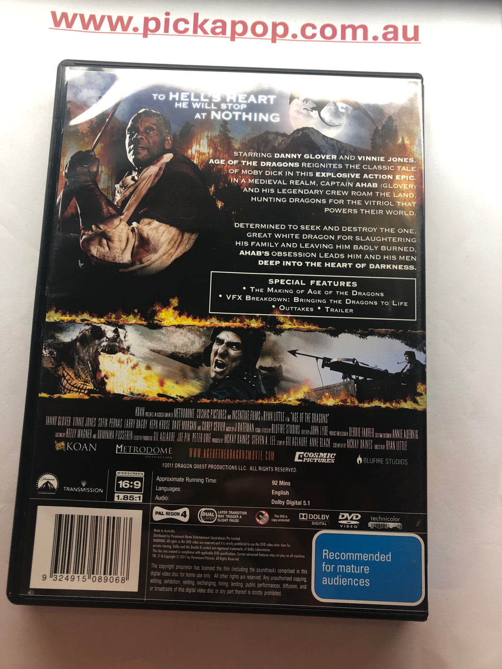 AGE OF THE DRAGONS - (PAL Region 4) DVD Cleaned and Tested