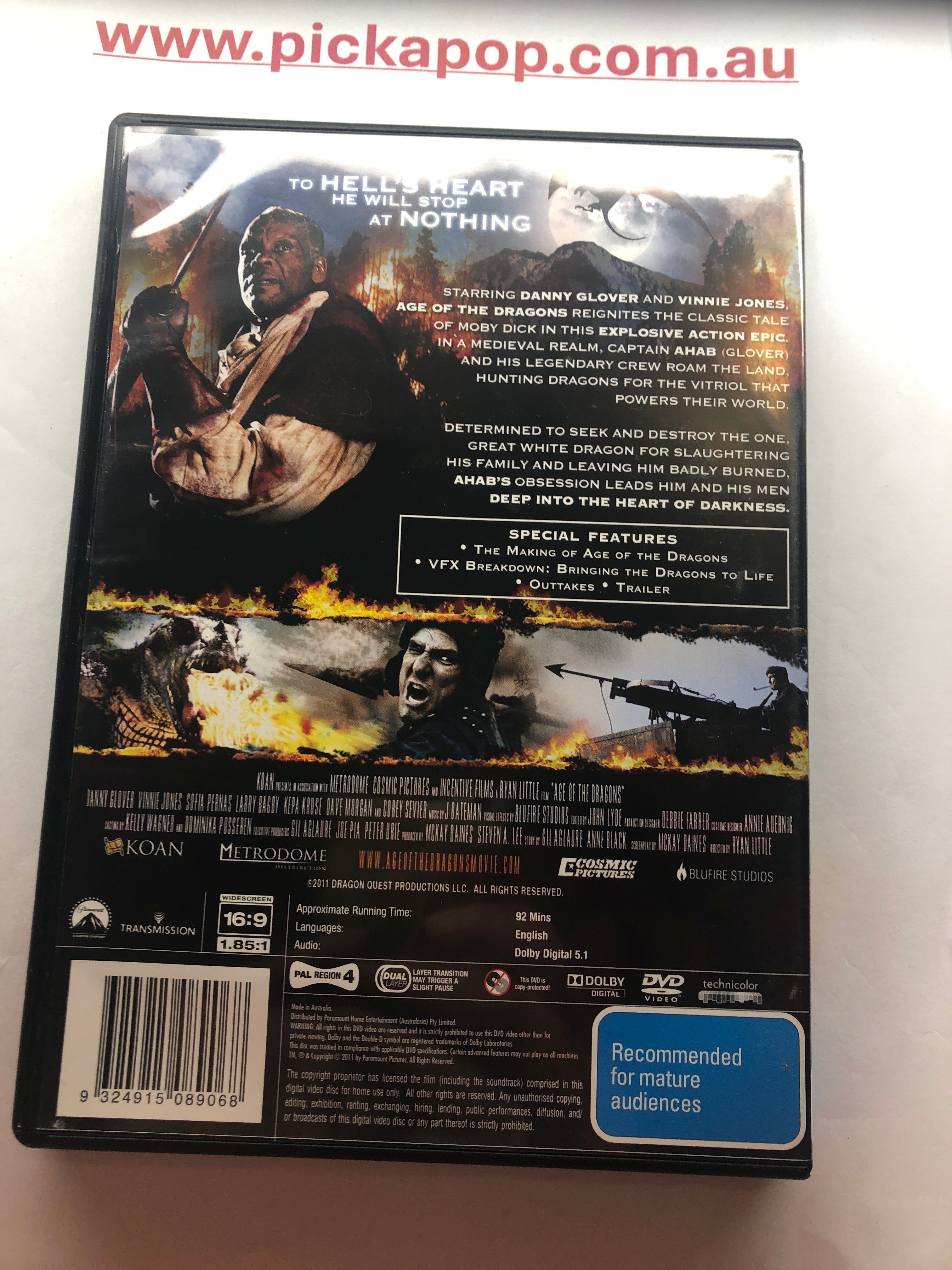 AGE OF THE DRAGONS - (PAL Region 4) DVD Cleaned and Tested