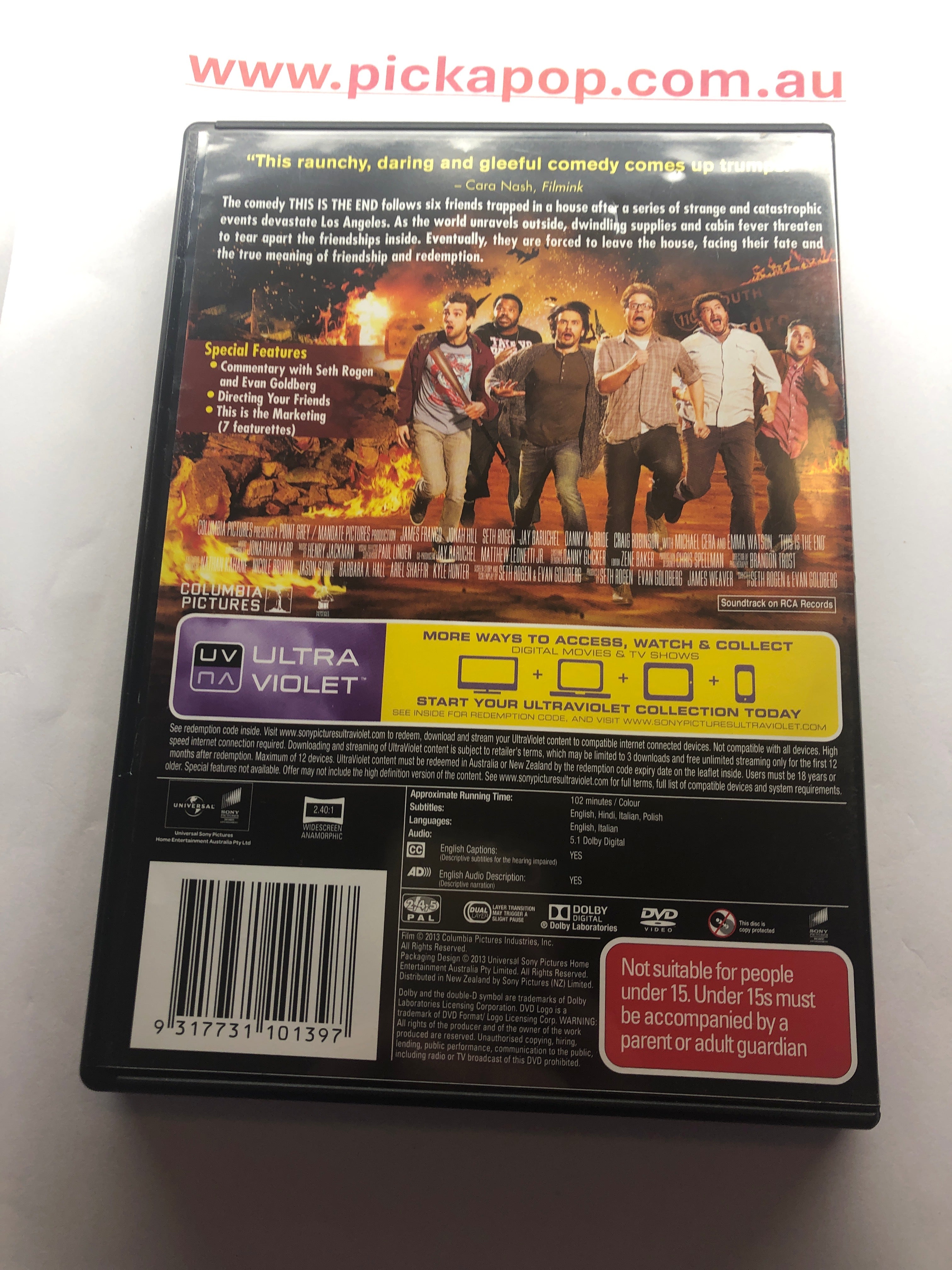 THIS IS THE END - (PAL Region 4) DVD & ULTRAVIOLET Cleaned and Tested