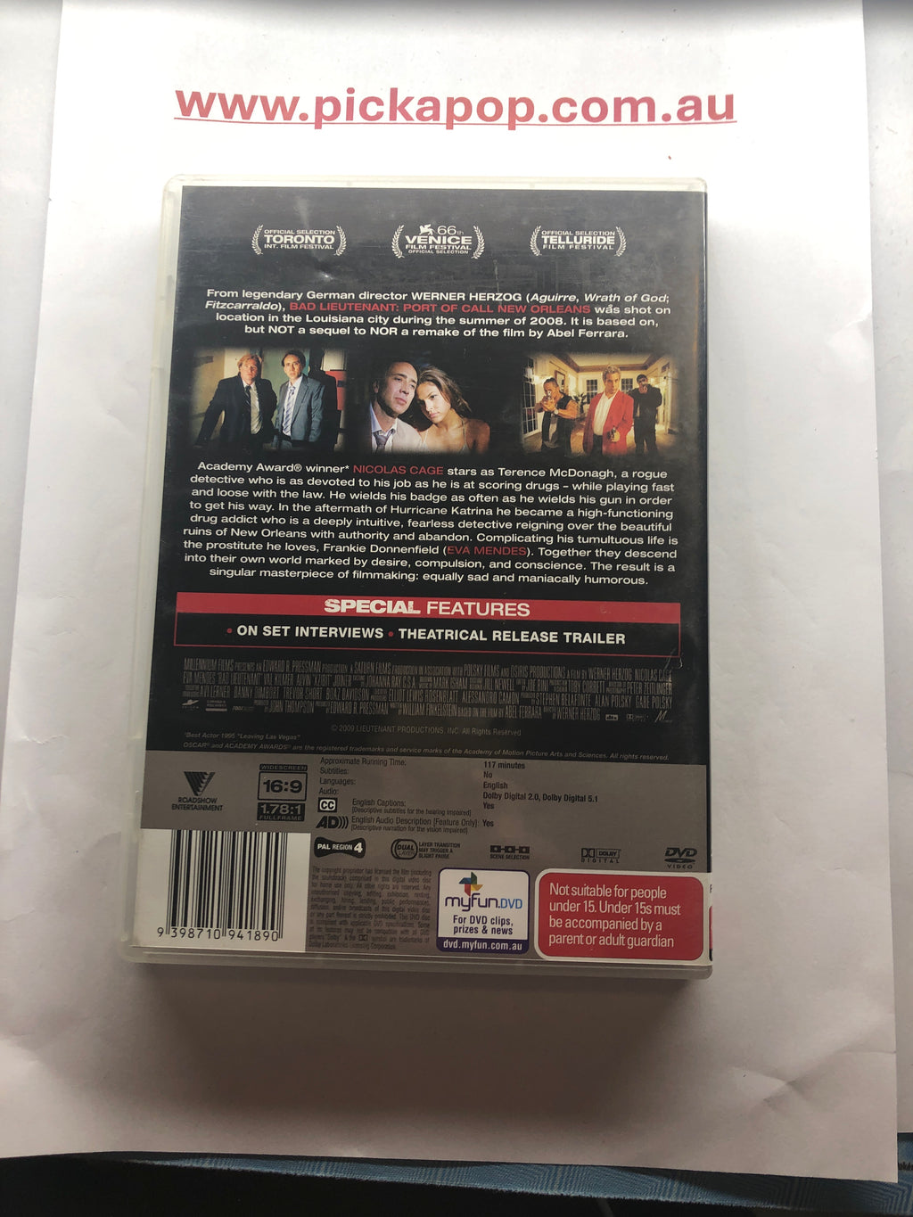 BAD LIEUTENANT PORT OF CALL NEW ORLEANS - (PAL Region 4) DVD Cleaned and Tested