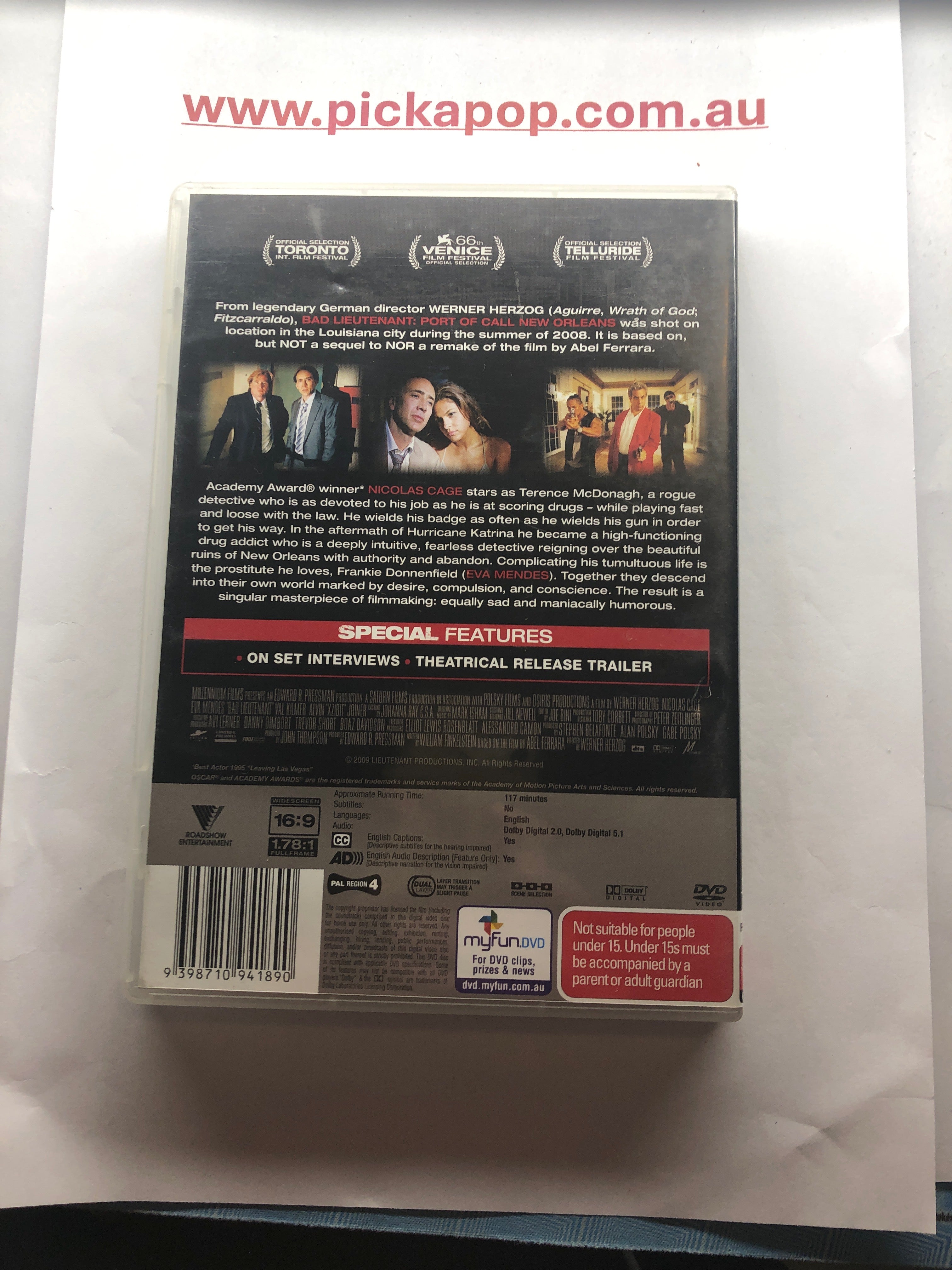 BAD LIEUTENANT PORT OF CALL NEW ORLEANS - (PAL Region 4) DVD Cleaned and Tested